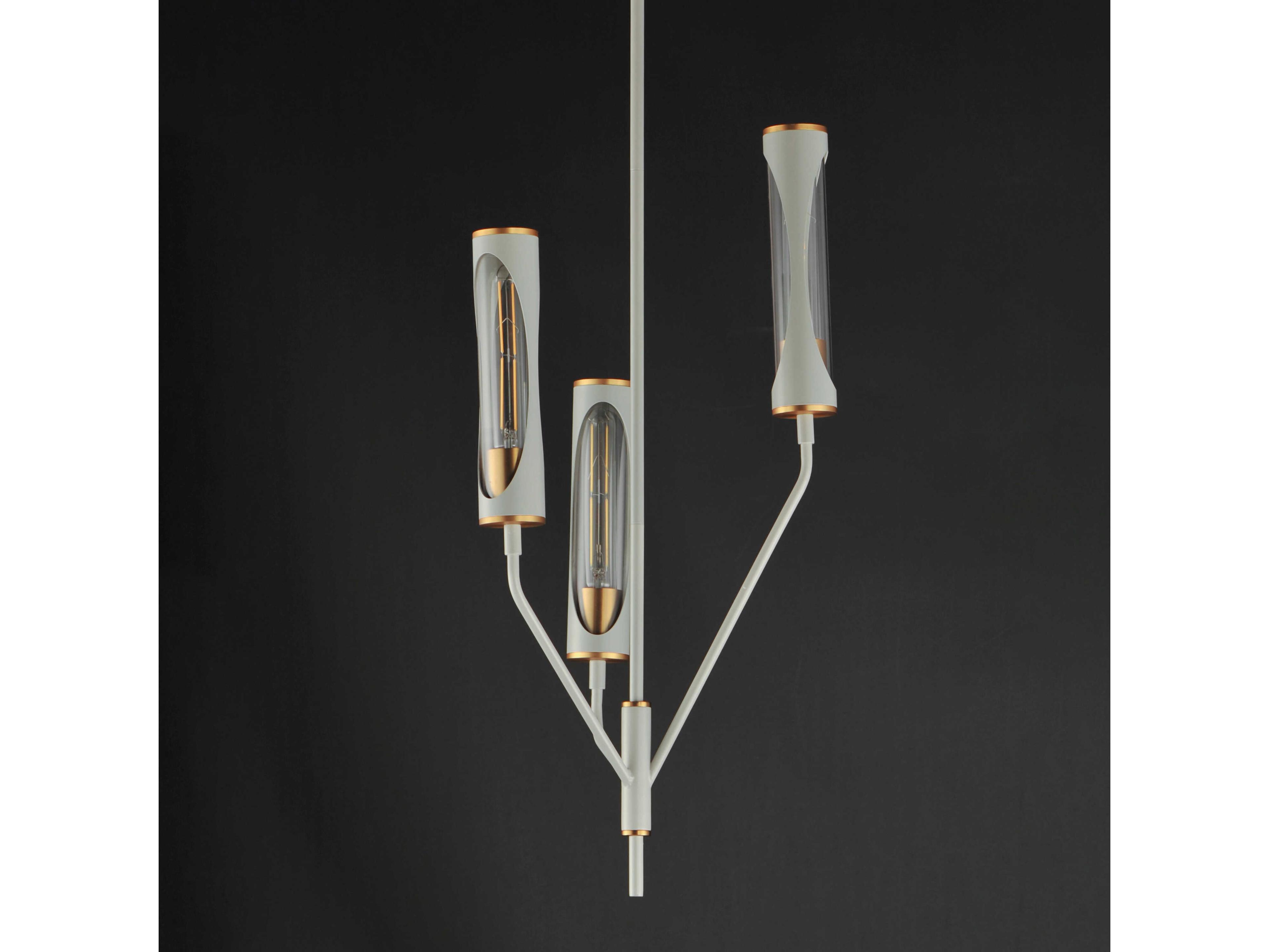 Maxim Lighting Regent 3-Light Light French Gray Natural Aged Brass Cylinder Pendant