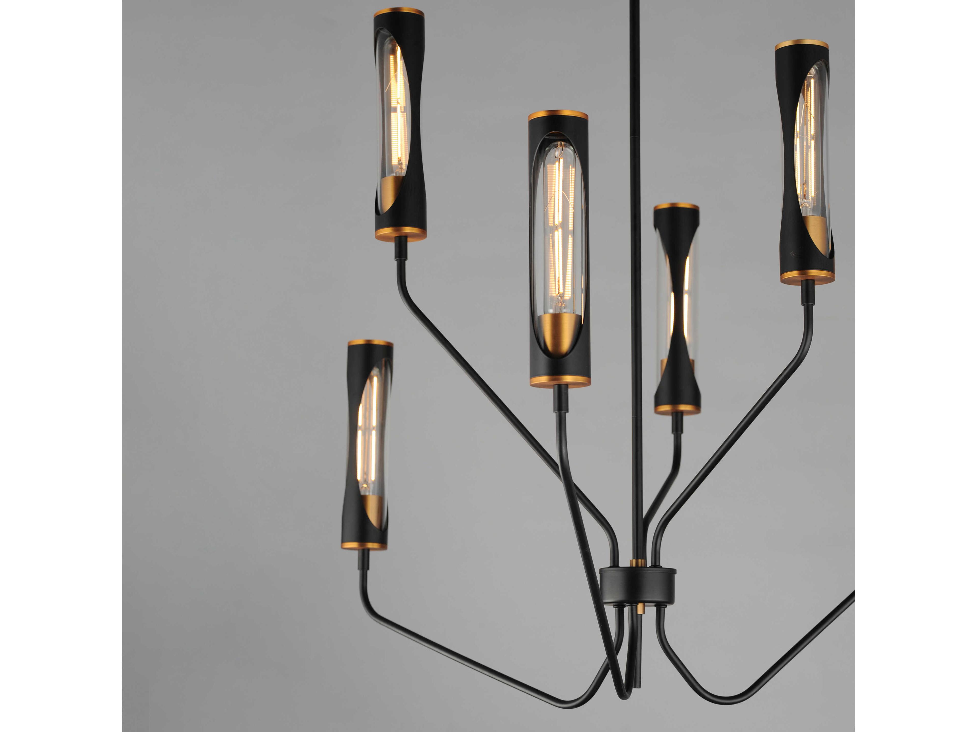 Maxim Lighting Regent 6-Light Black Antique Brass Cylinder Chandelier