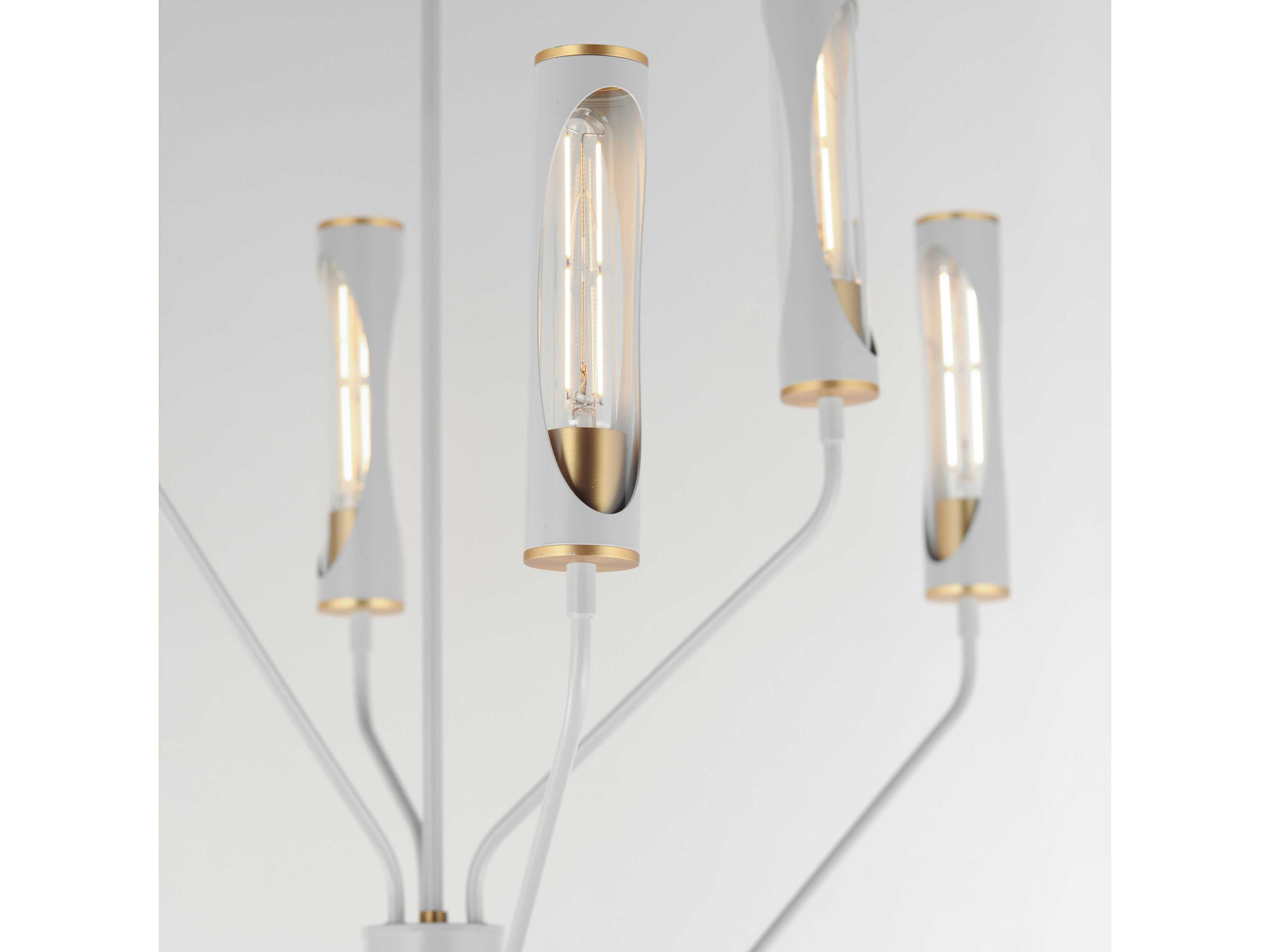 Maxim Lighting Regent 6-Light Light French Gray Natural Aged Brass Cylinder Chandelier