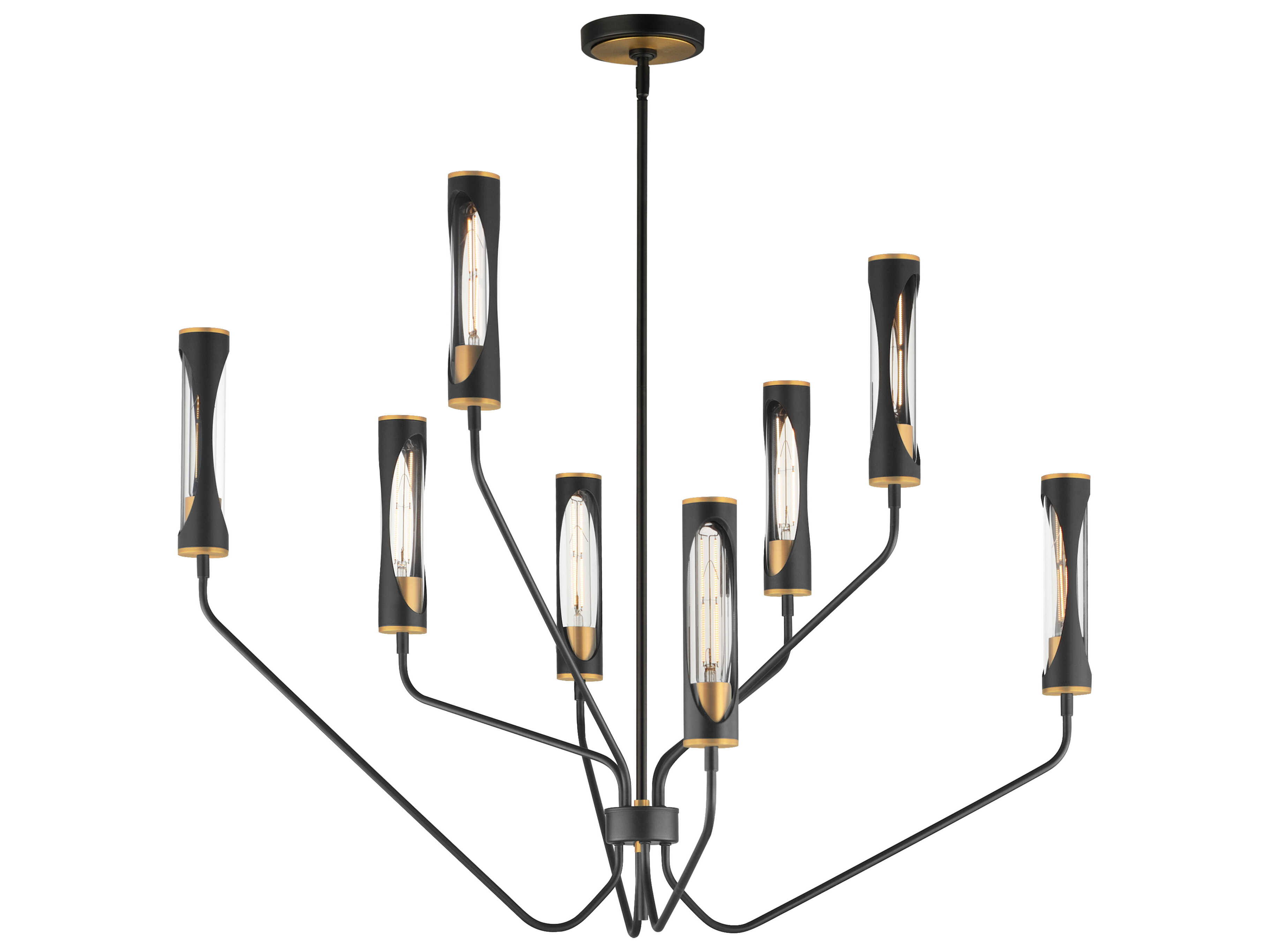 Maxim Lighting Regent 8-Light Black Antique Brass Cylinder Chandelier
