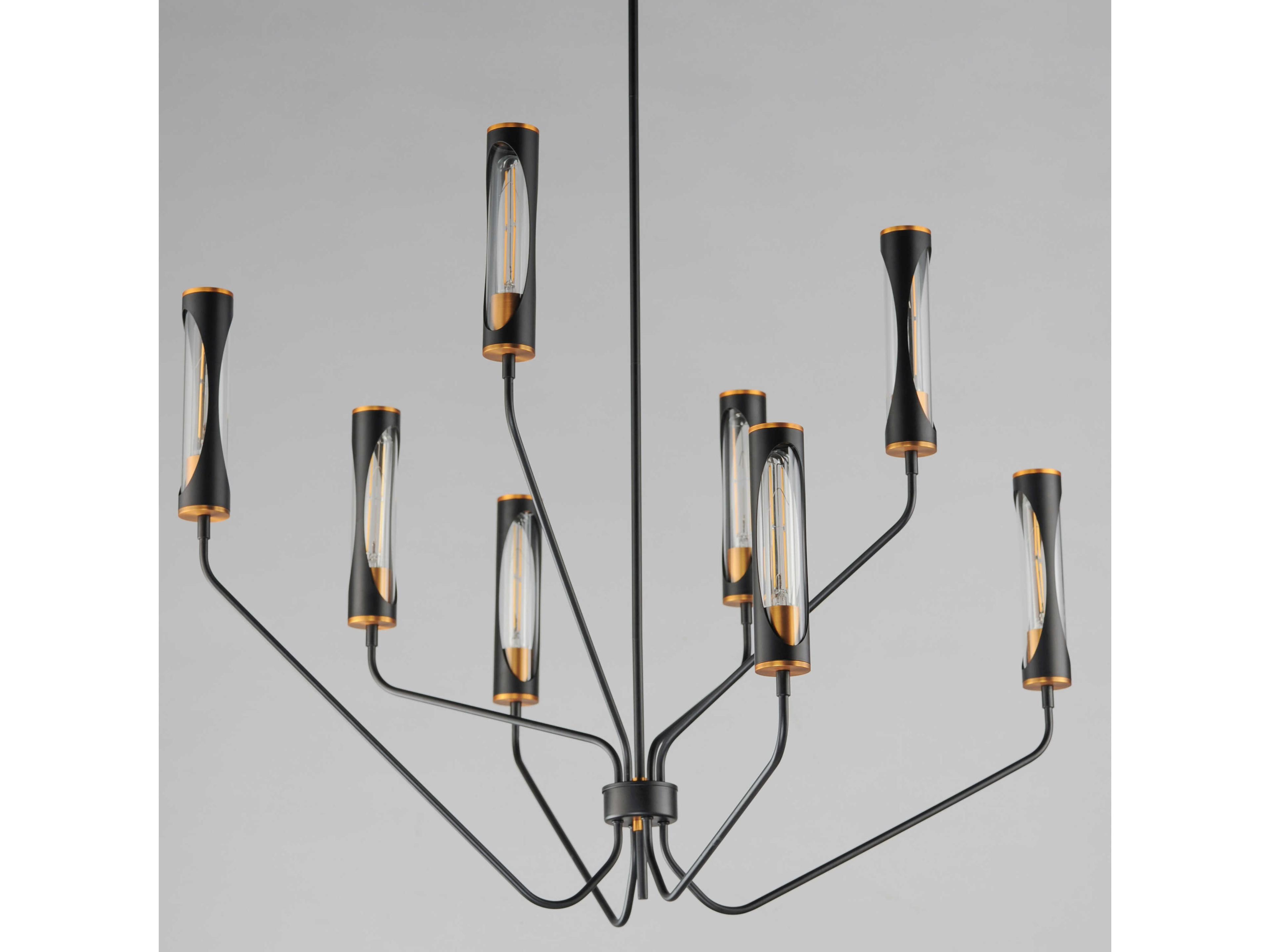Maxim Lighting Regent 8-Light Black Antique Brass Cylinder Chandelier
