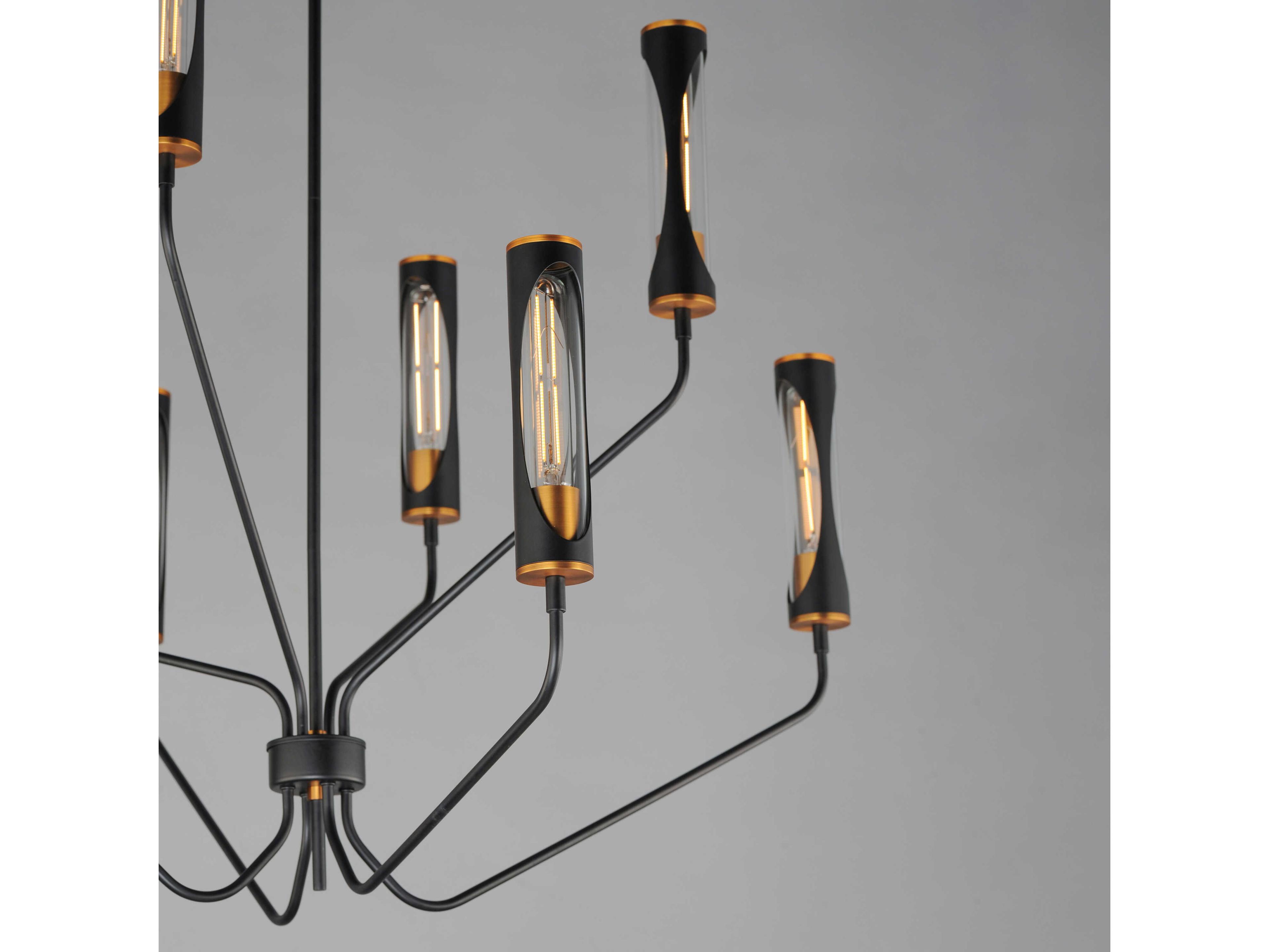 Maxim Lighting Regent 8-Light Black Antique Brass Cylinder Chandelier