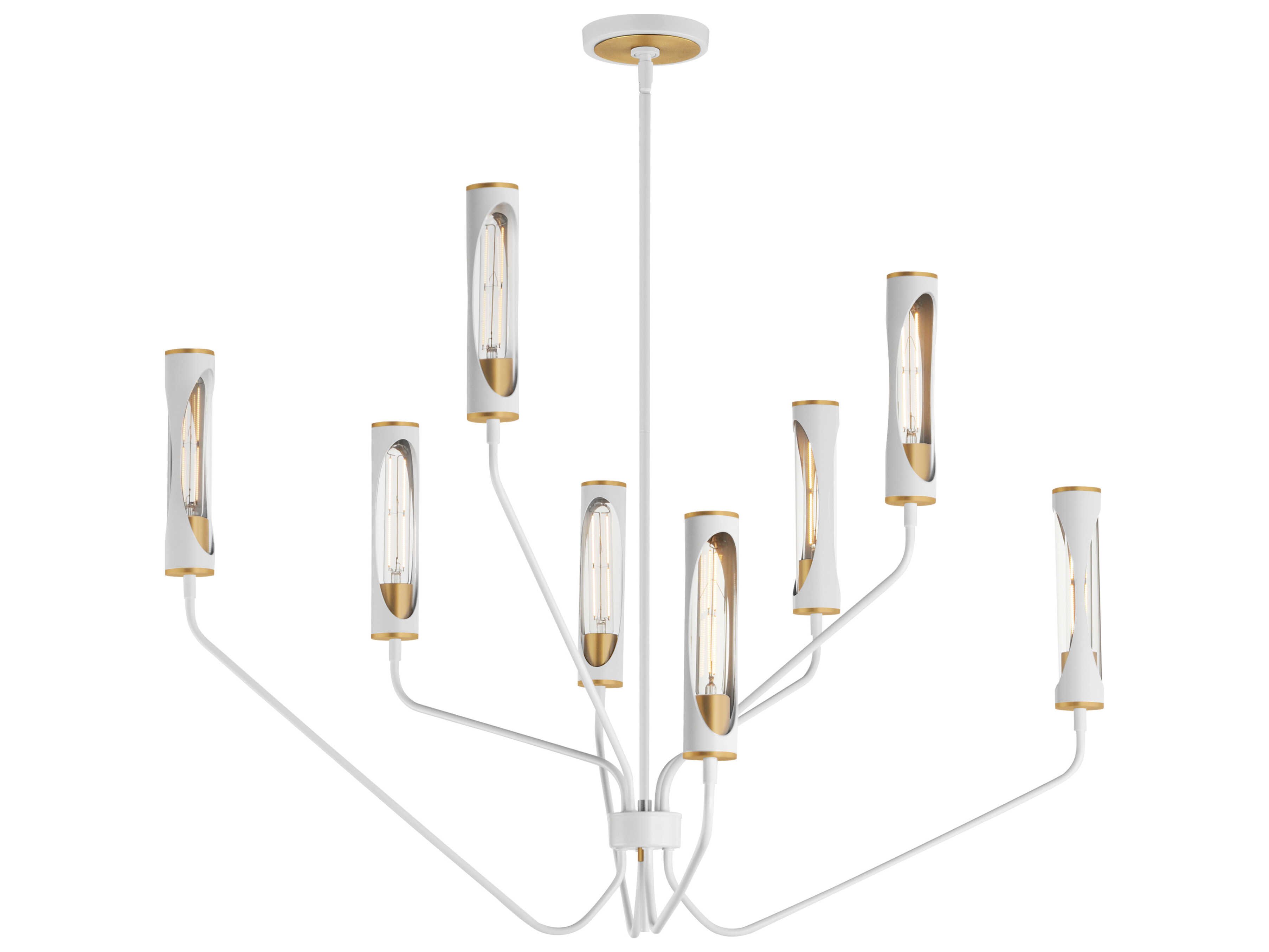 Maxim Lighting Regent 8-Light Light French Gray Natural Aged Brass Cylinder Chandelier