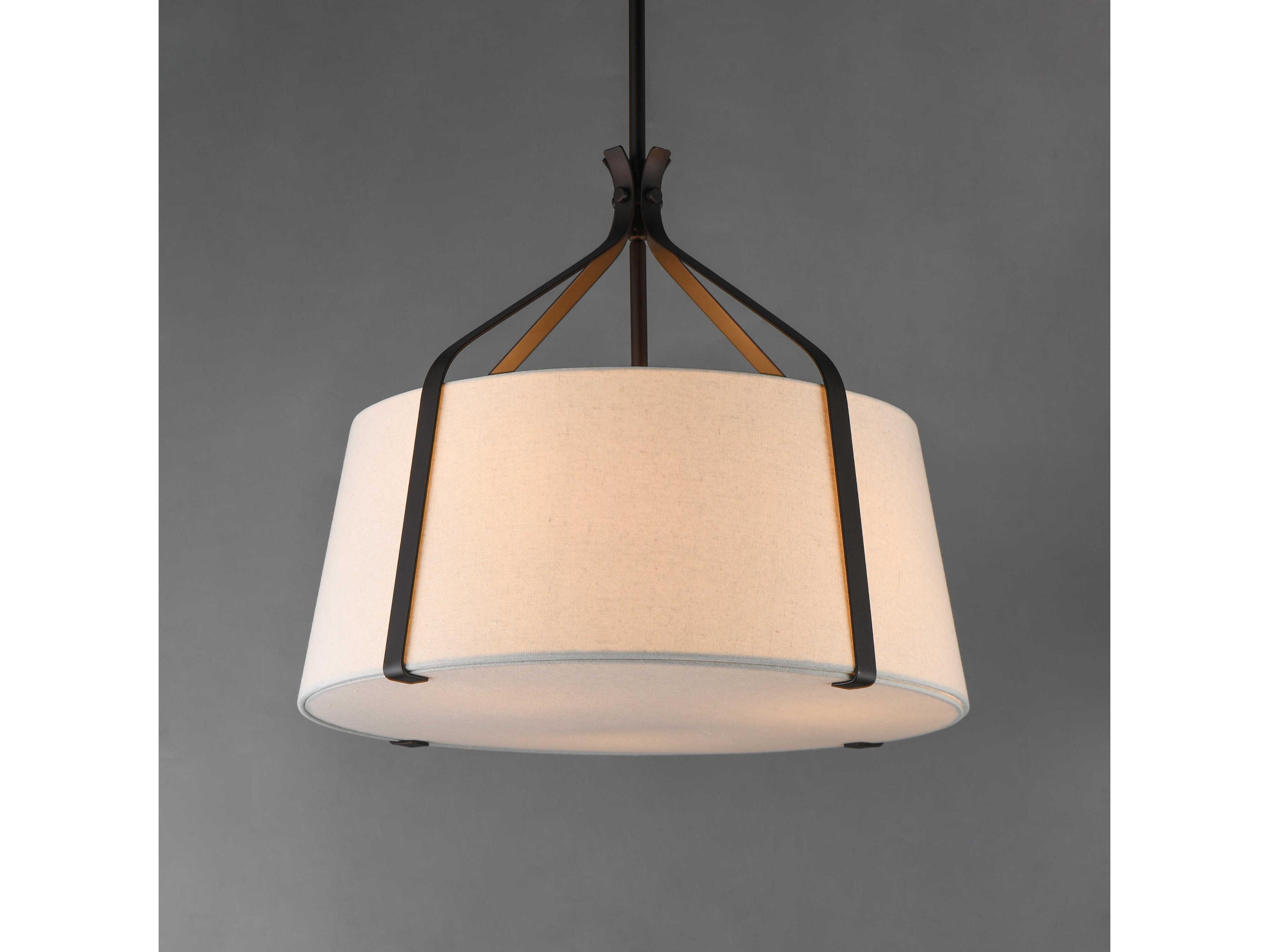 Maxim Lighting Bandera 3-Light Dark Bronze Drum Pendant