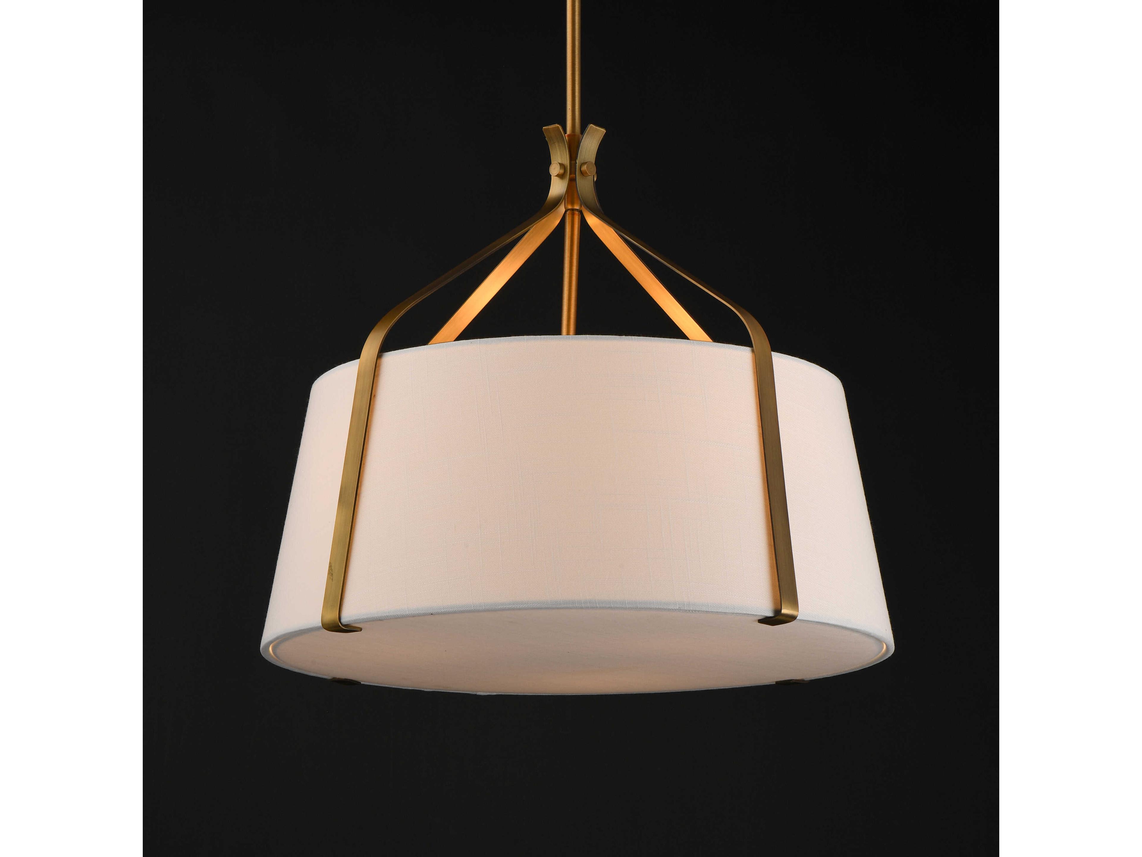Maxim Lighting Bandera 3-Light Natural Aged Brass Drum Pendant