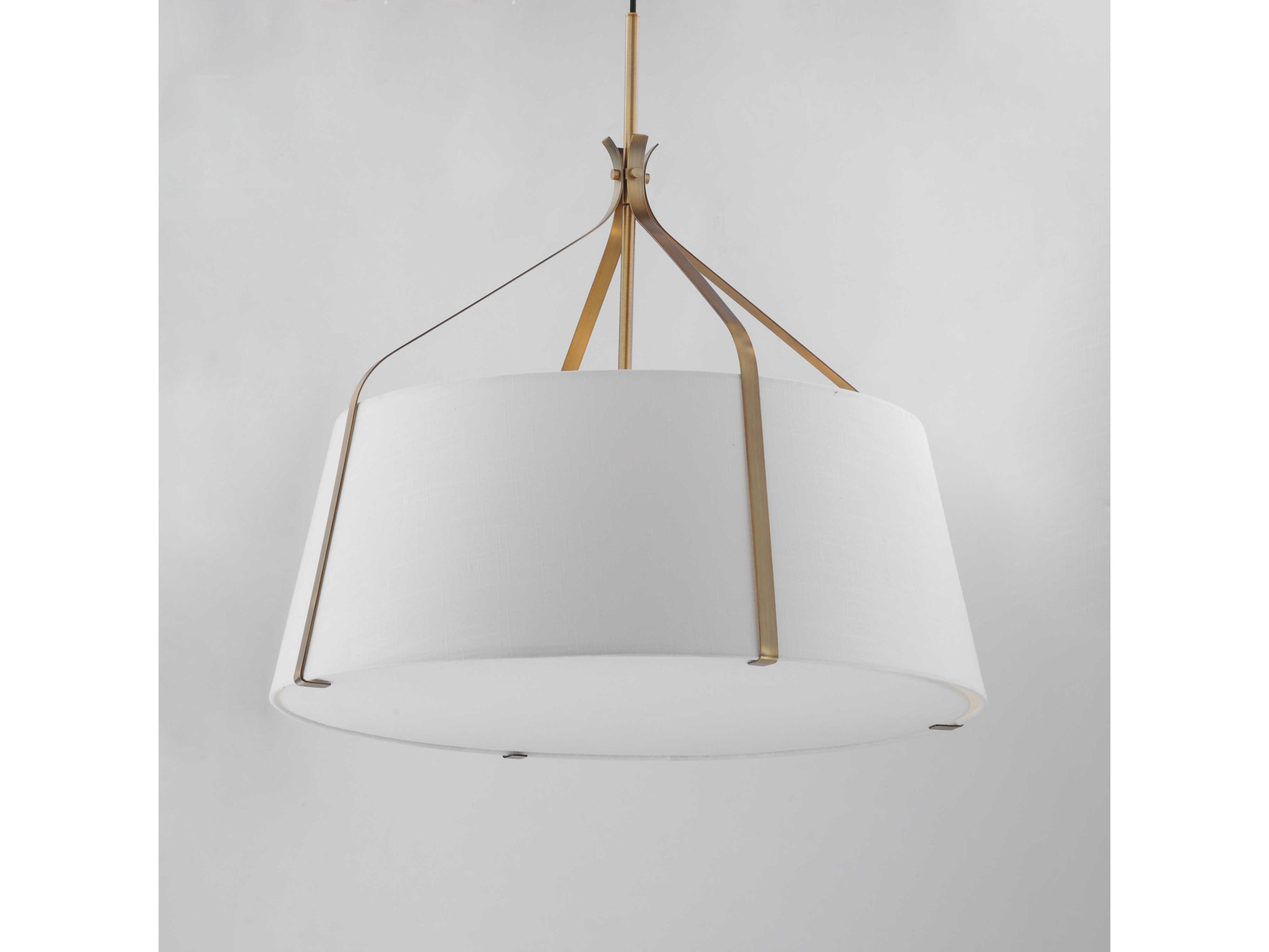 Maxim Lighting Bandera 4-Light Natural Aged Brass Drum Pendant