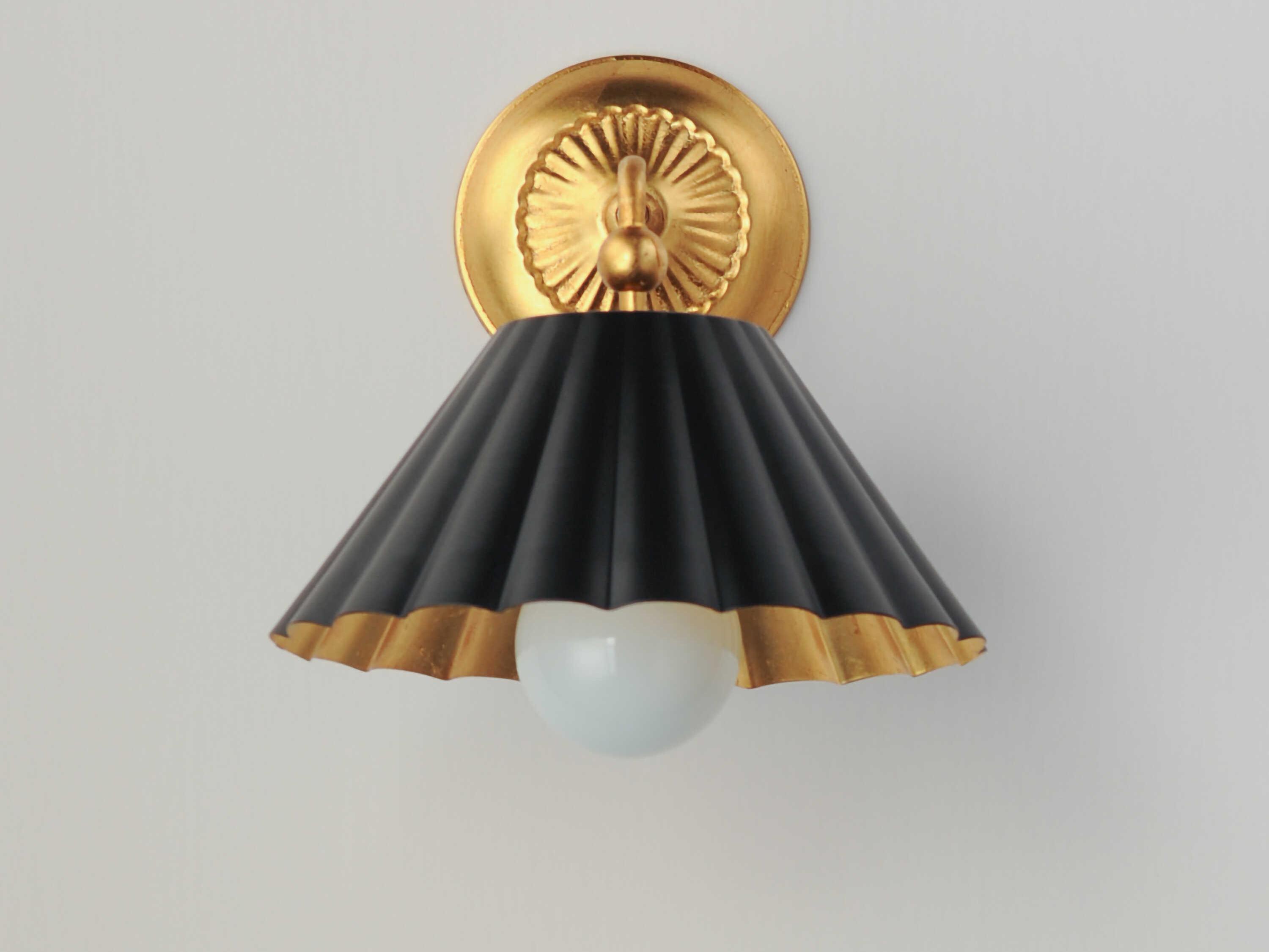 Maxim Lighting Primrose 1-Light Black Gold Leaf Wall Sconce
