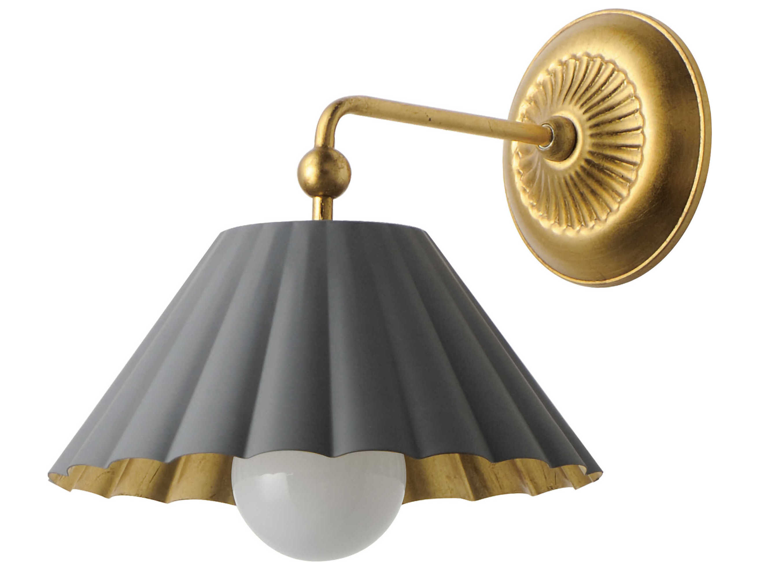 Maxim Lighting Primrose 1-Light Dark Grey Gold Leaf Wall Sconce