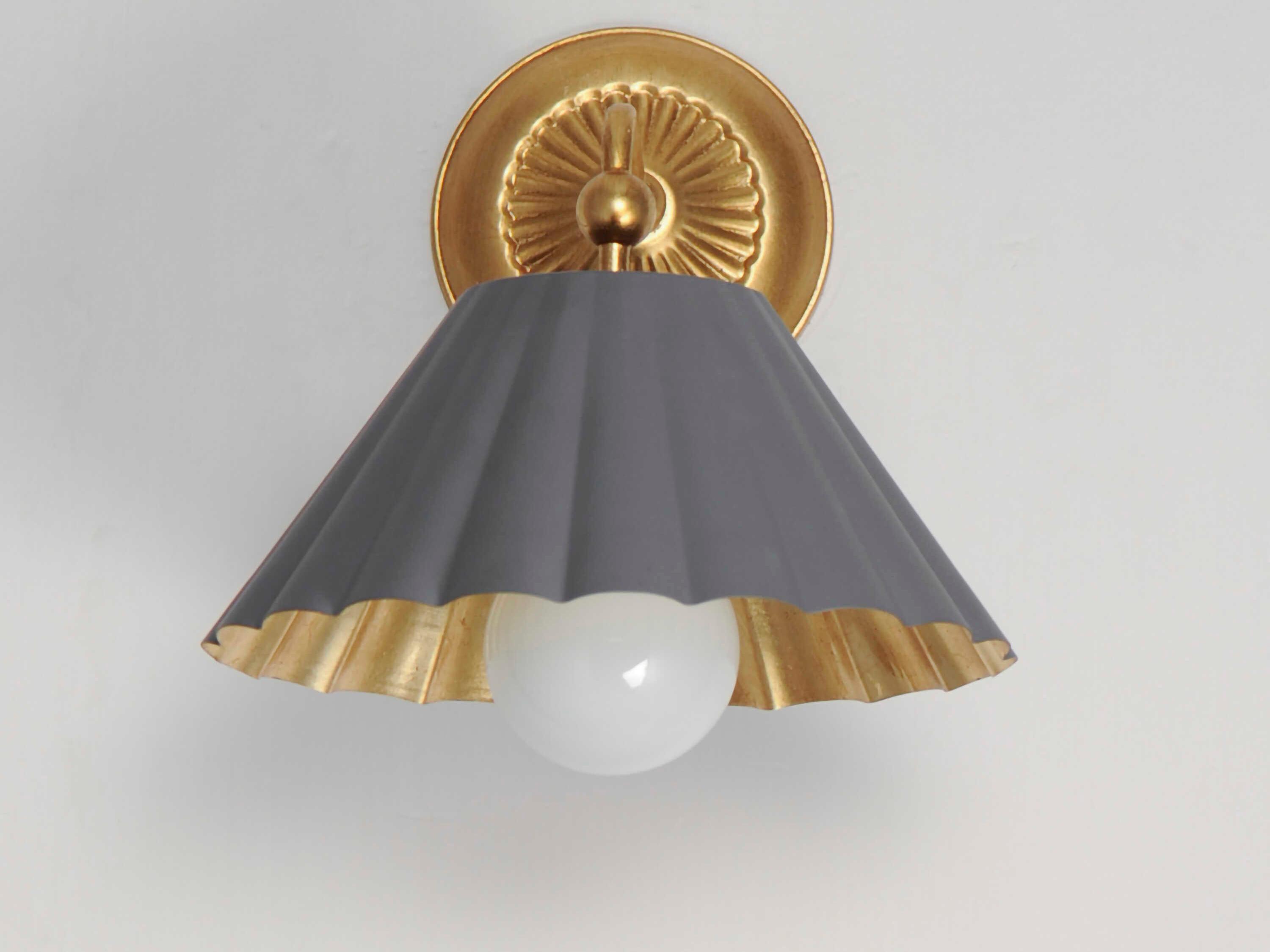 Maxim Lighting Primrose 1-Light Dark Grey Gold Leaf Wall Sconce