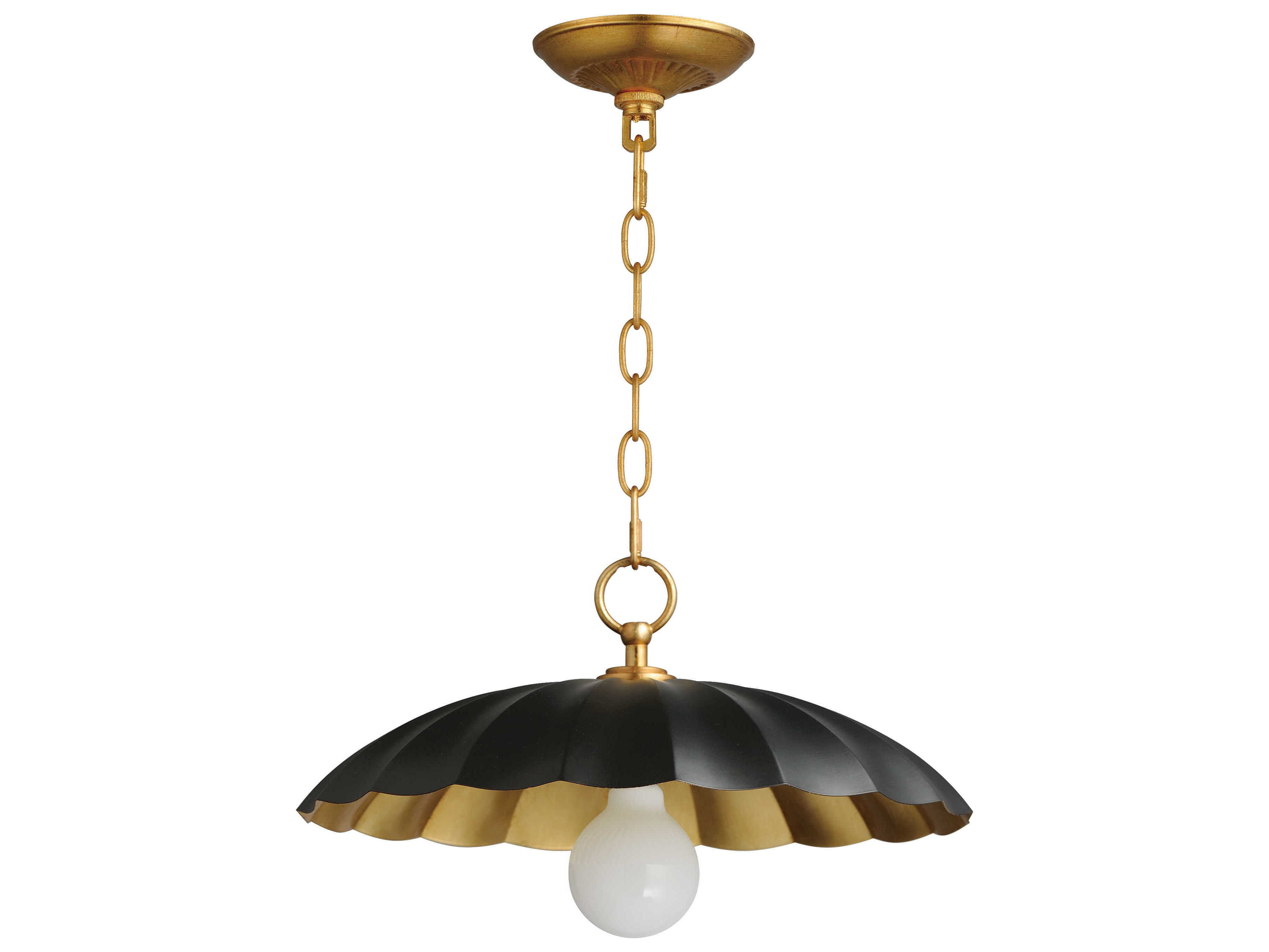 Maxim Lighting Primrose 1-Light Black Gold Leaf Dome Pendant
