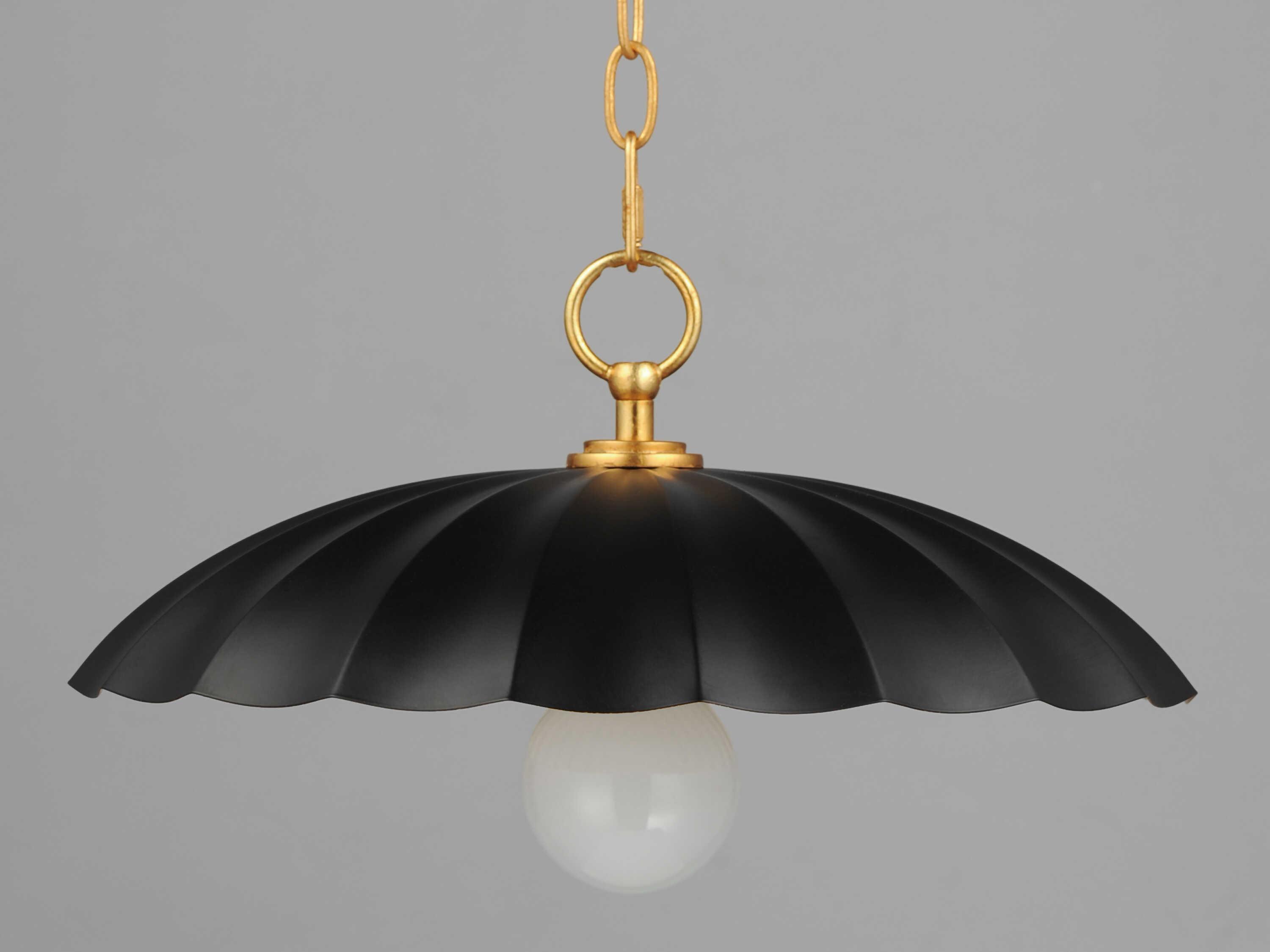 Maxim Lighting Primrose 1-Light Black Gold Leaf Dome Pendant