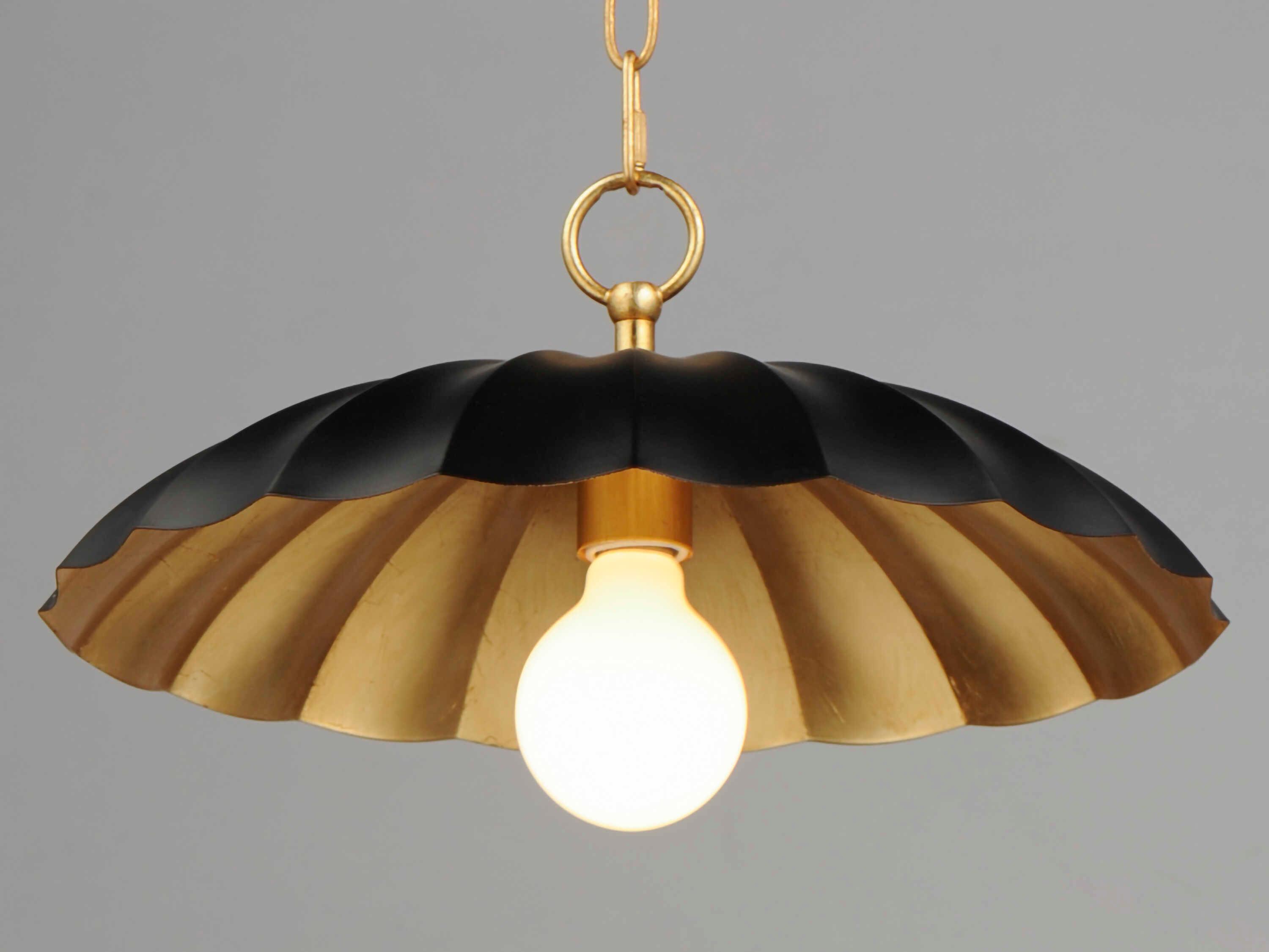 Maxim Lighting Primrose 1-Light Black Gold Leaf Dome Pendant