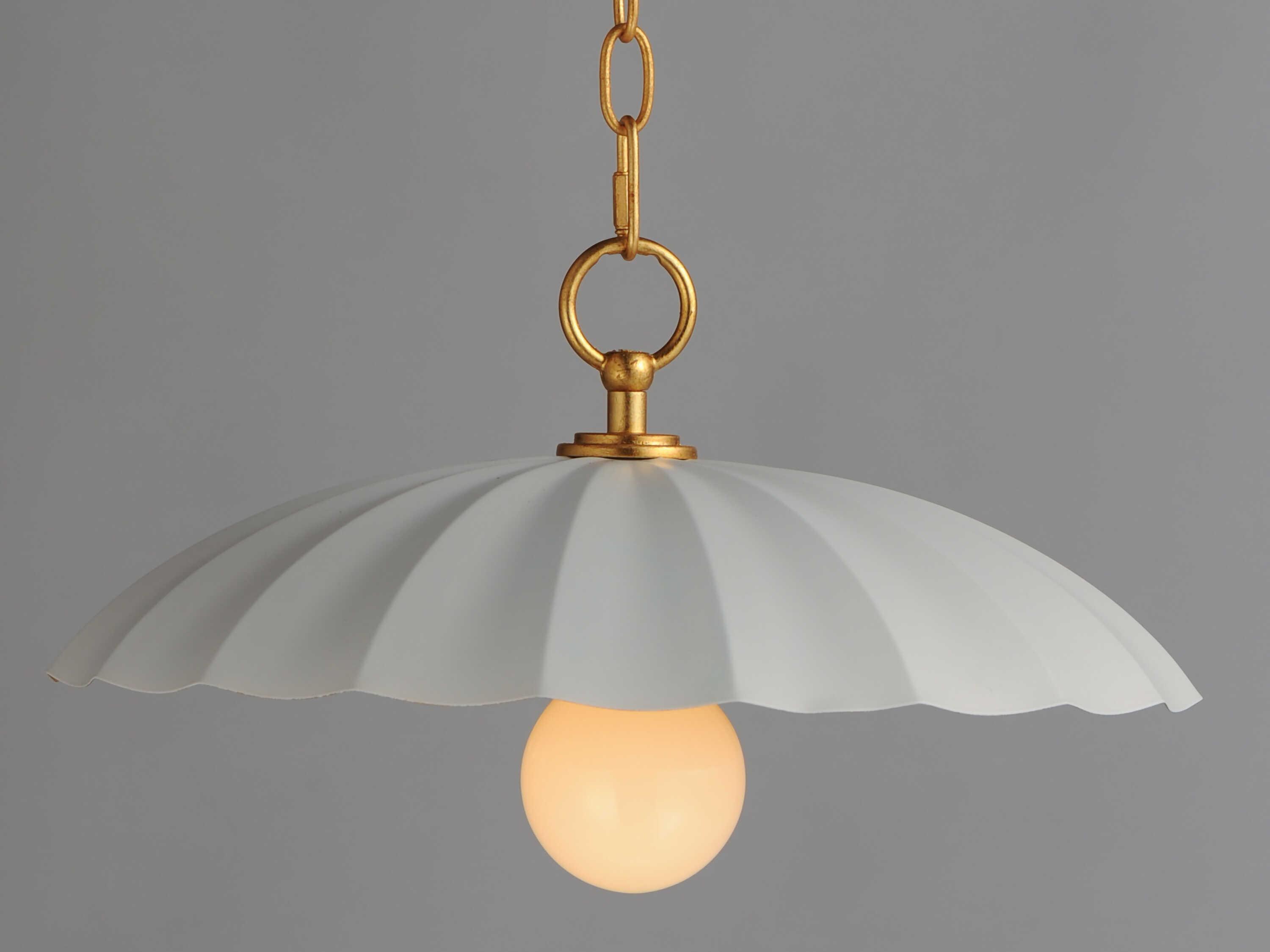 Maxim Lighting Primrose 1-Light Matte White Gold Leaf Dome Pendant