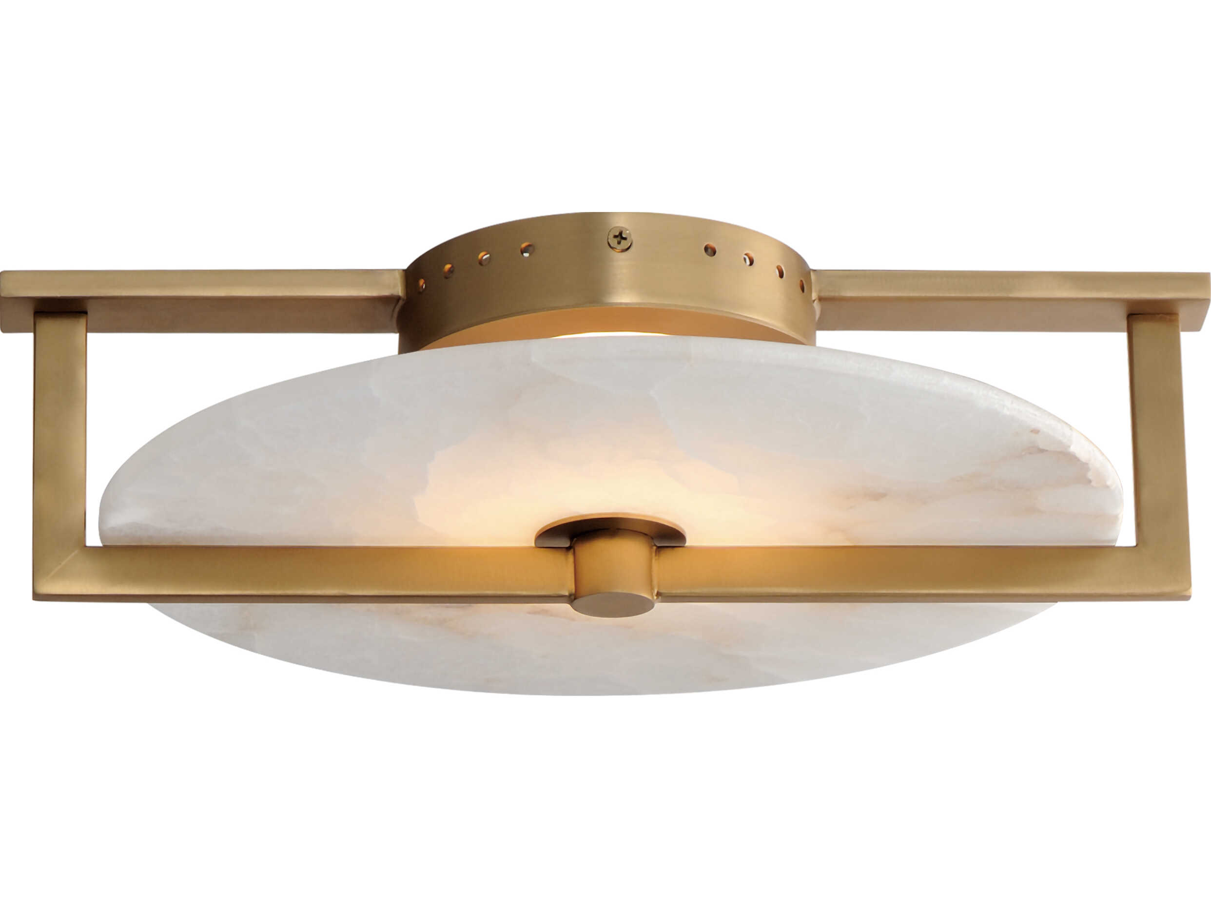 Maxim Lighting Quarry 1-Light Natural Aged Brass Round Flush Mount