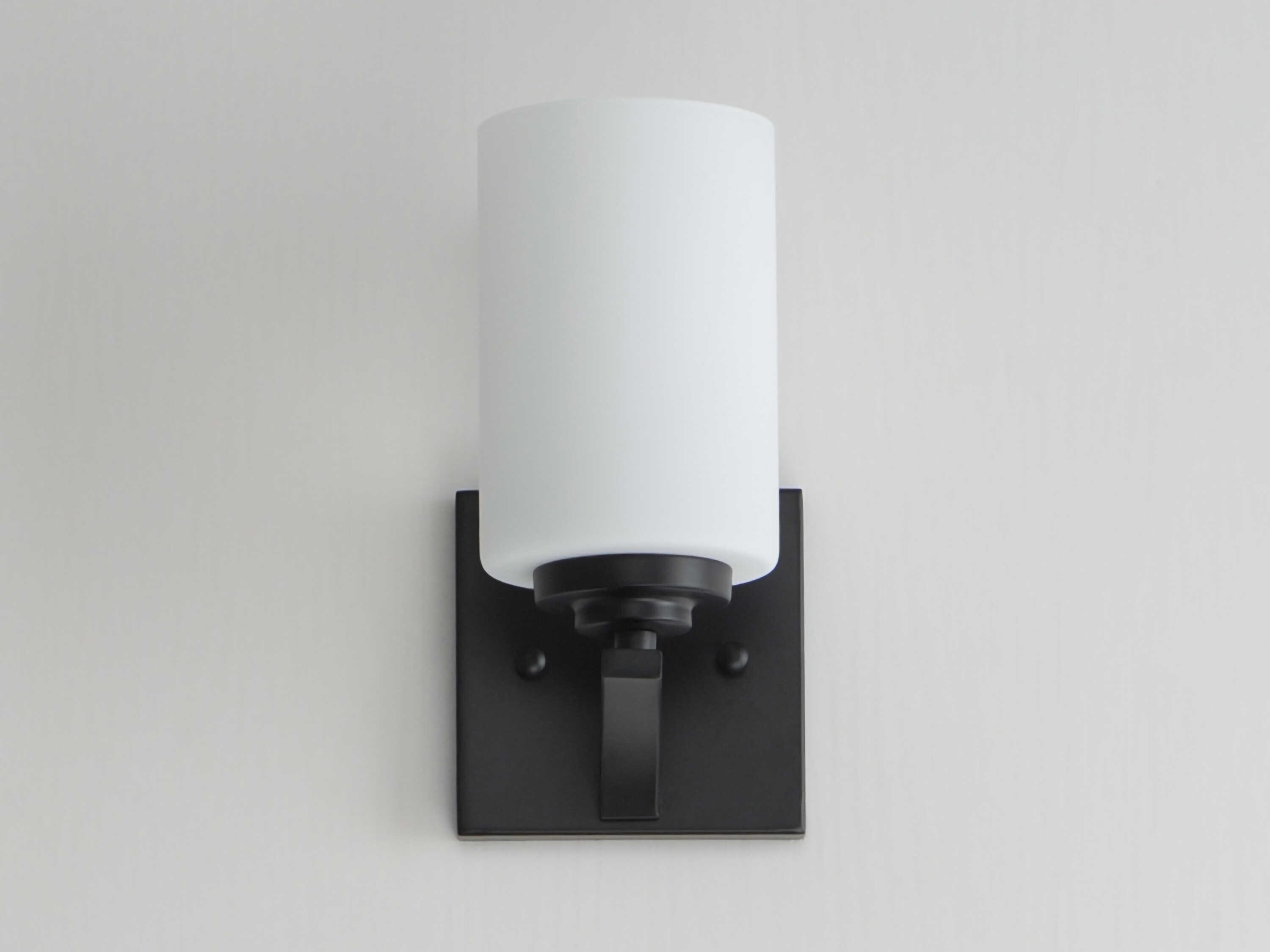 Maxim Lighting Deven 1-Light Black Glass Wall Sconce