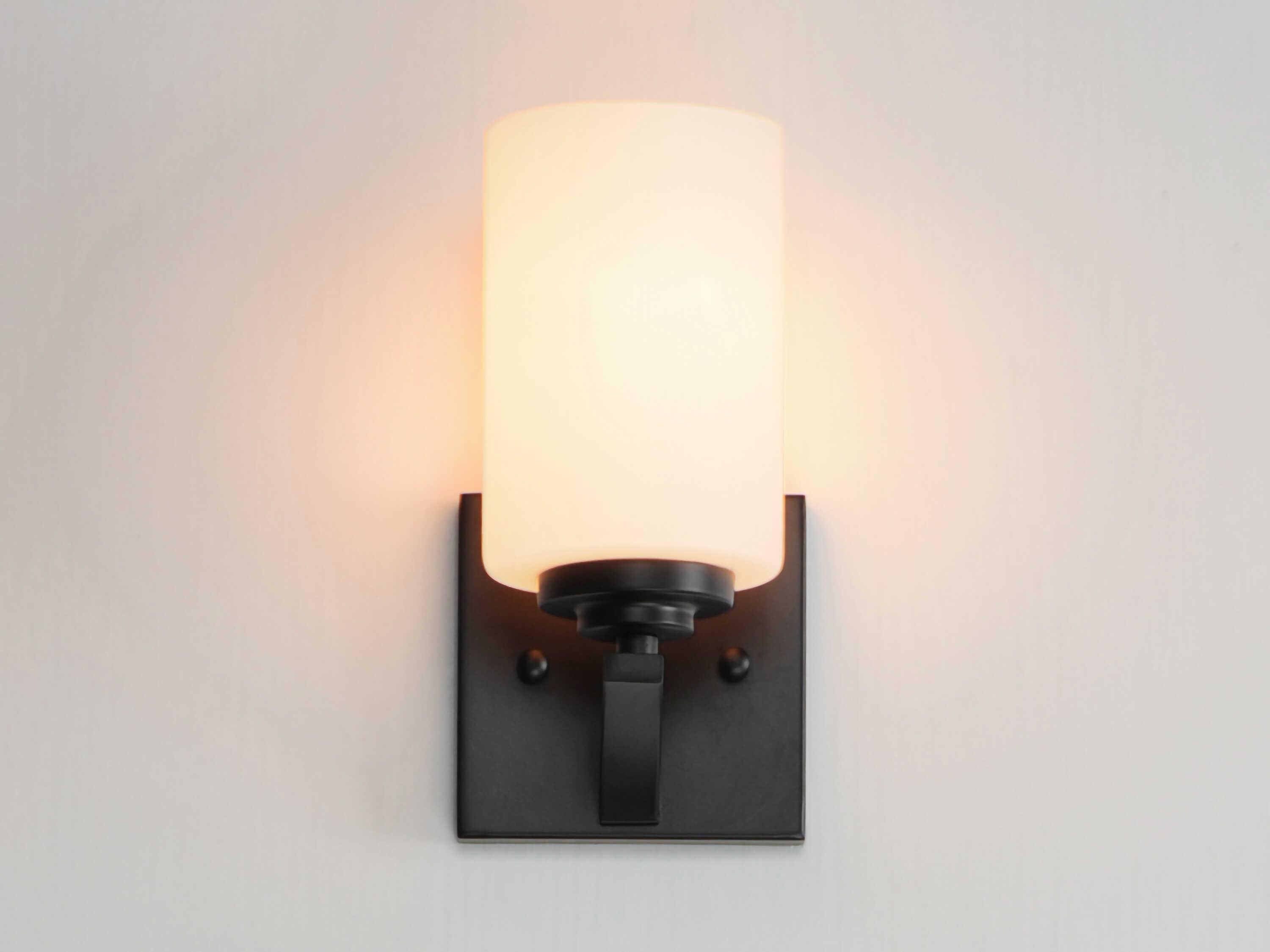 Maxim Lighting Deven 1-Light Black Glass Wall Sconce