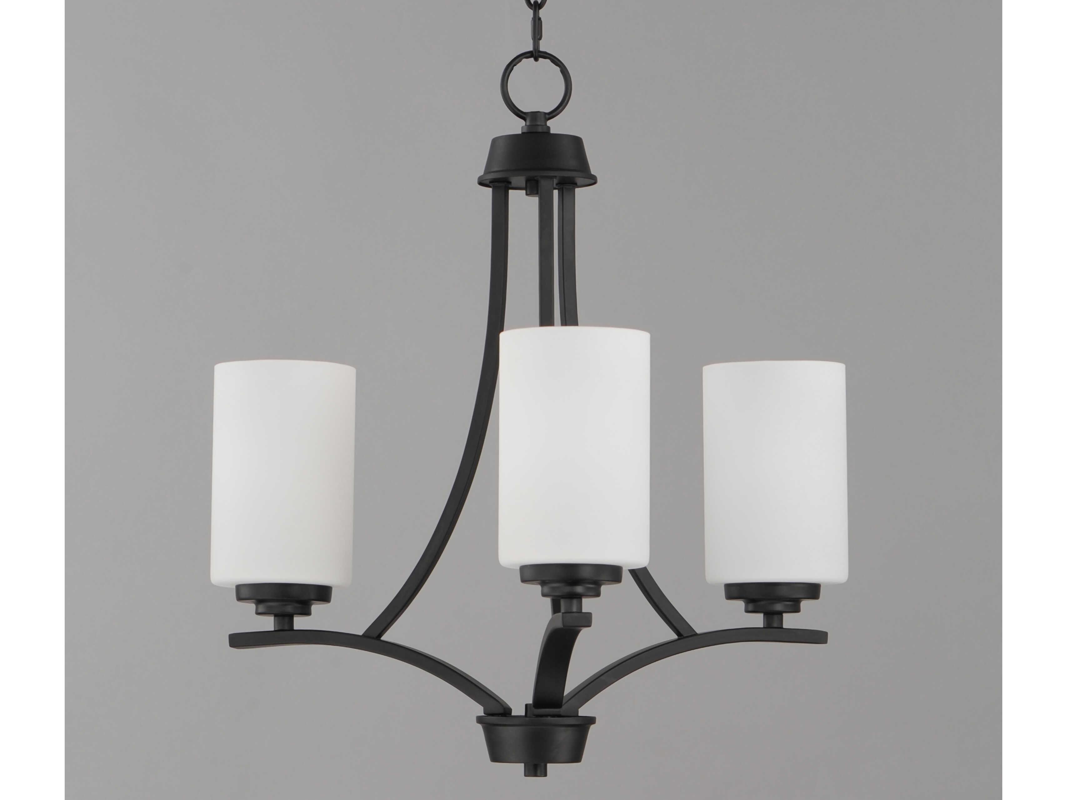 Maxim Lighting Deven 3-Light Black Glass Cylinder Chandelier