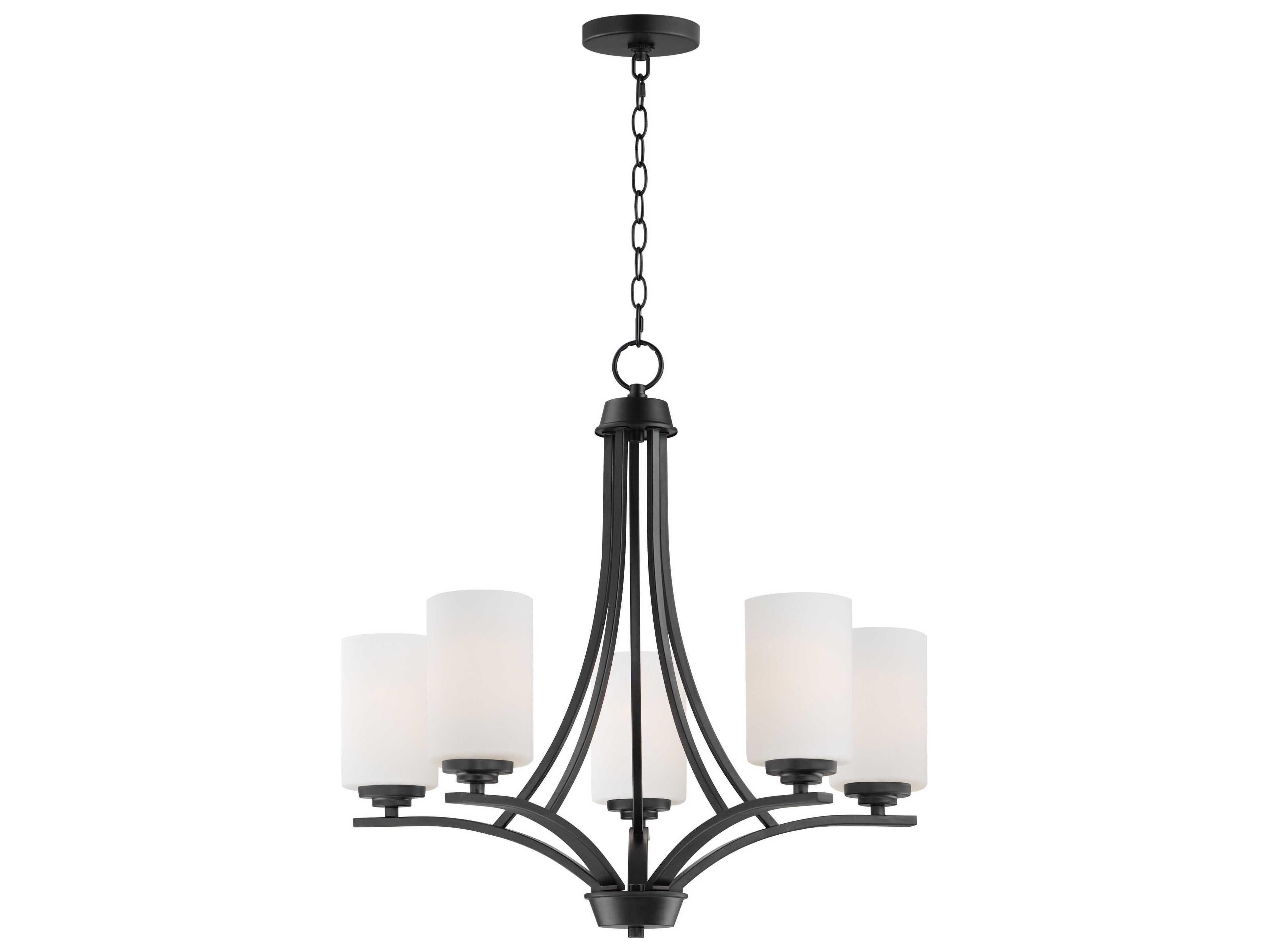 Maxim Lighting Deven 5-Light Black Glass Cylinder Chandelier