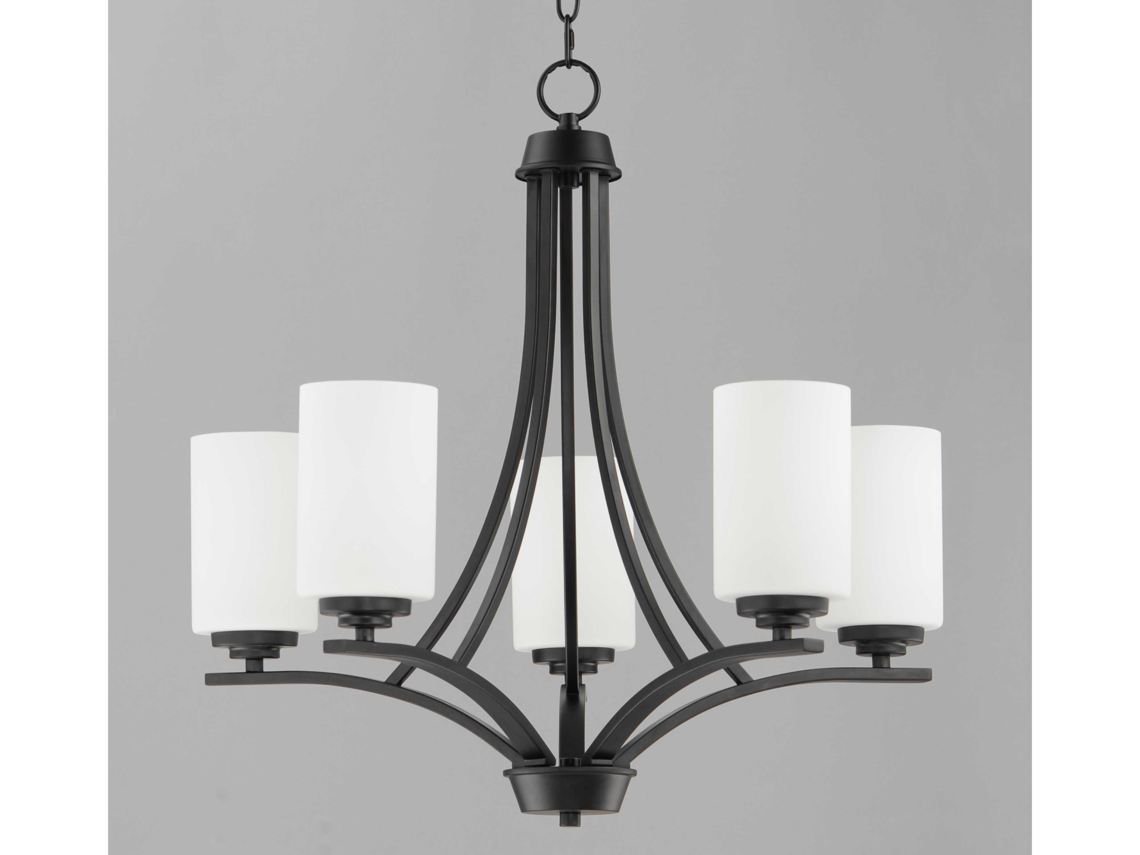 Maxim Lighting Deven 5-Light Black Glass Cylinder Chandelier
