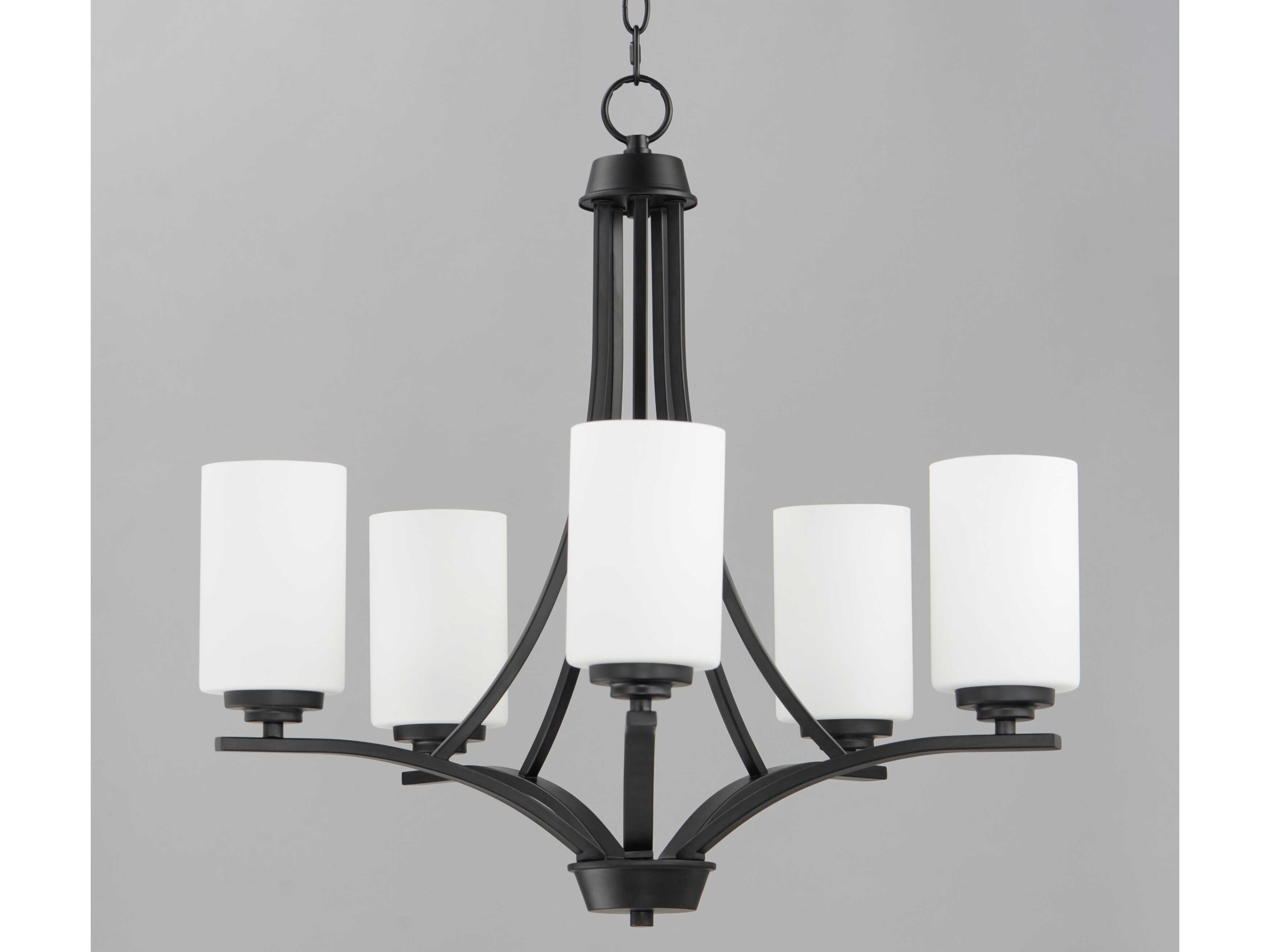 Maxim Lighting Deven 5-Light Black Glass Cylinder Chandelier