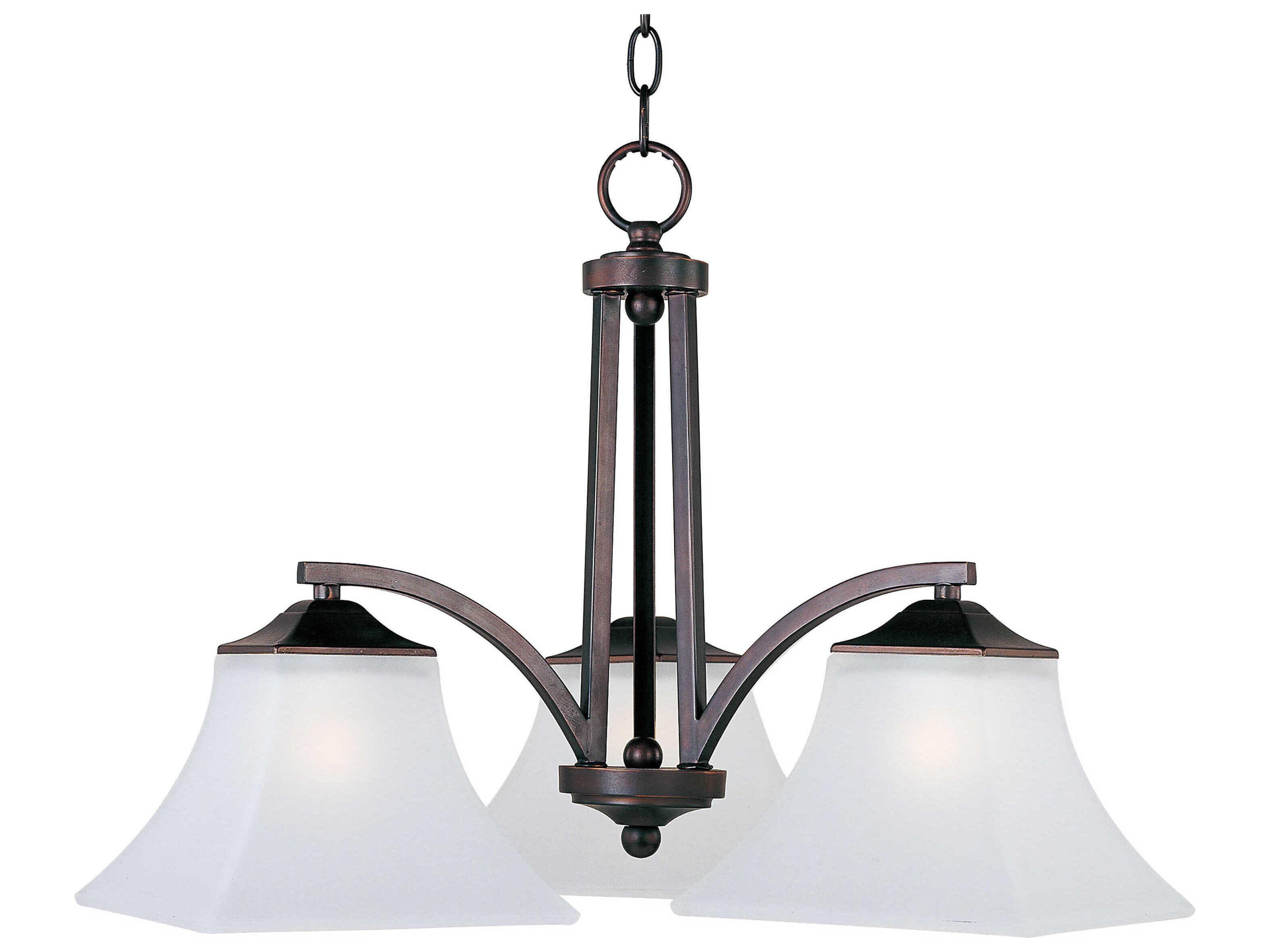 Maxim Lighting Aurora 3-Light Oil Rubbed Bronze Glass Bell Chandelier