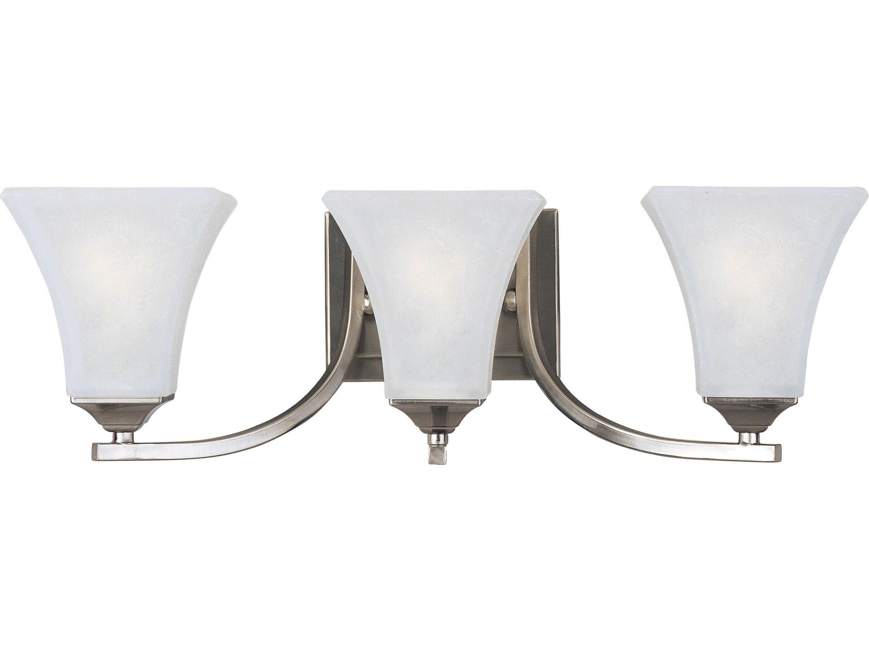 Maxim Lighting Aurora 3-Light Satin Nickel Glass Vanity Light