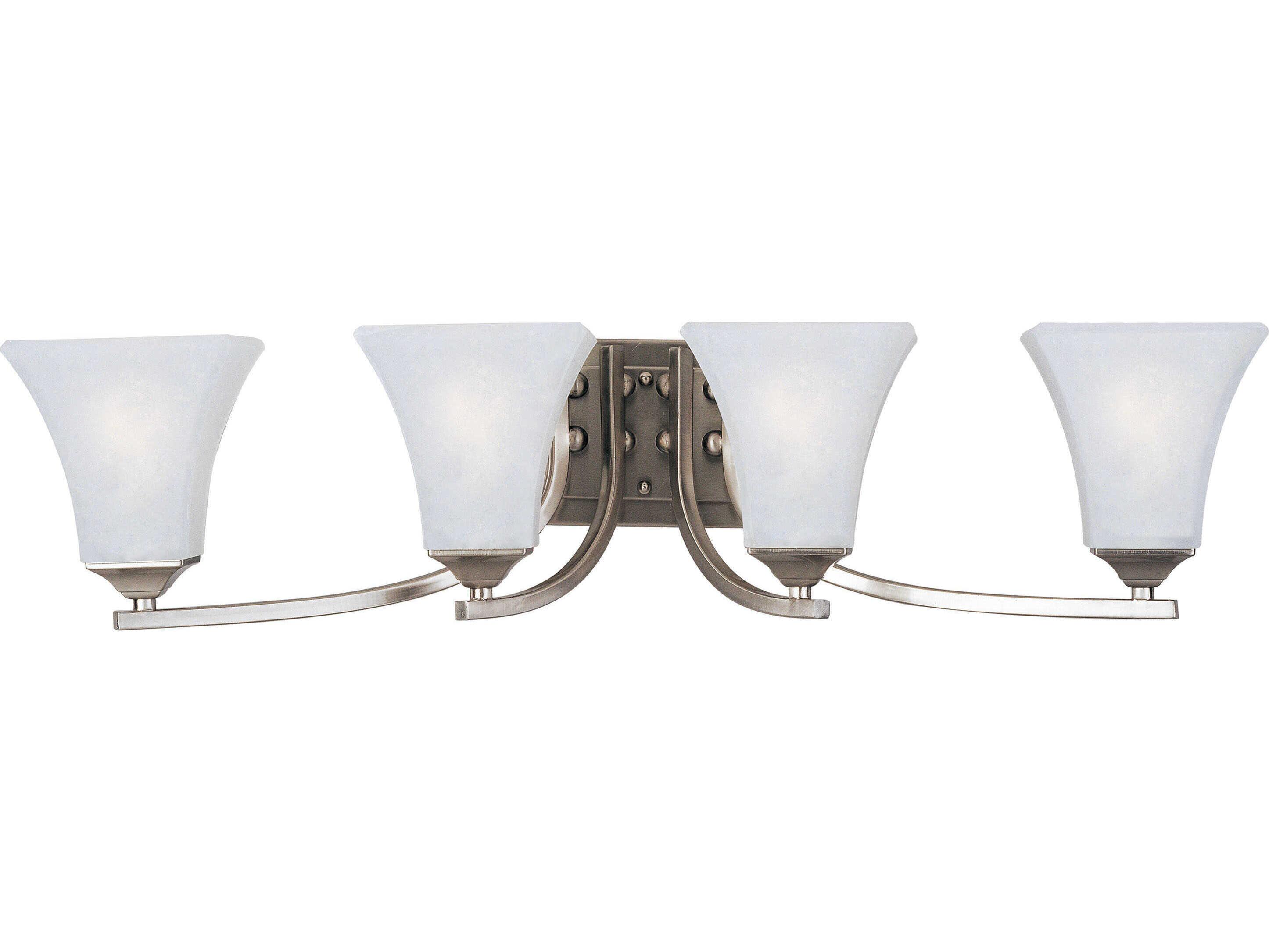 Maxim Lighting Aurora 4-Light Satin Nickel Glass Vanity Light