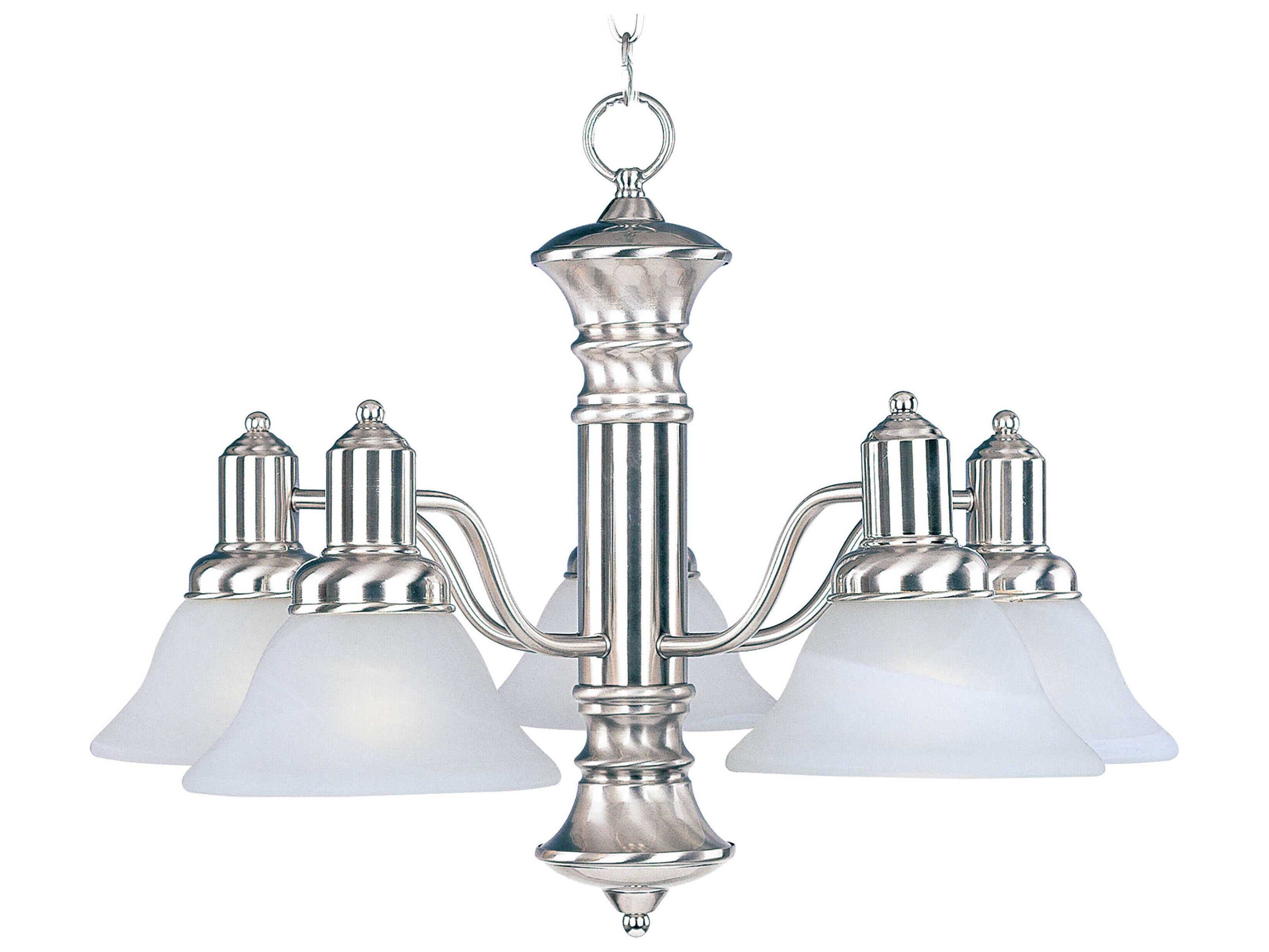 Maxim Lighting Newburg 5-Light Satin Nickel Glass Bell Chandelier