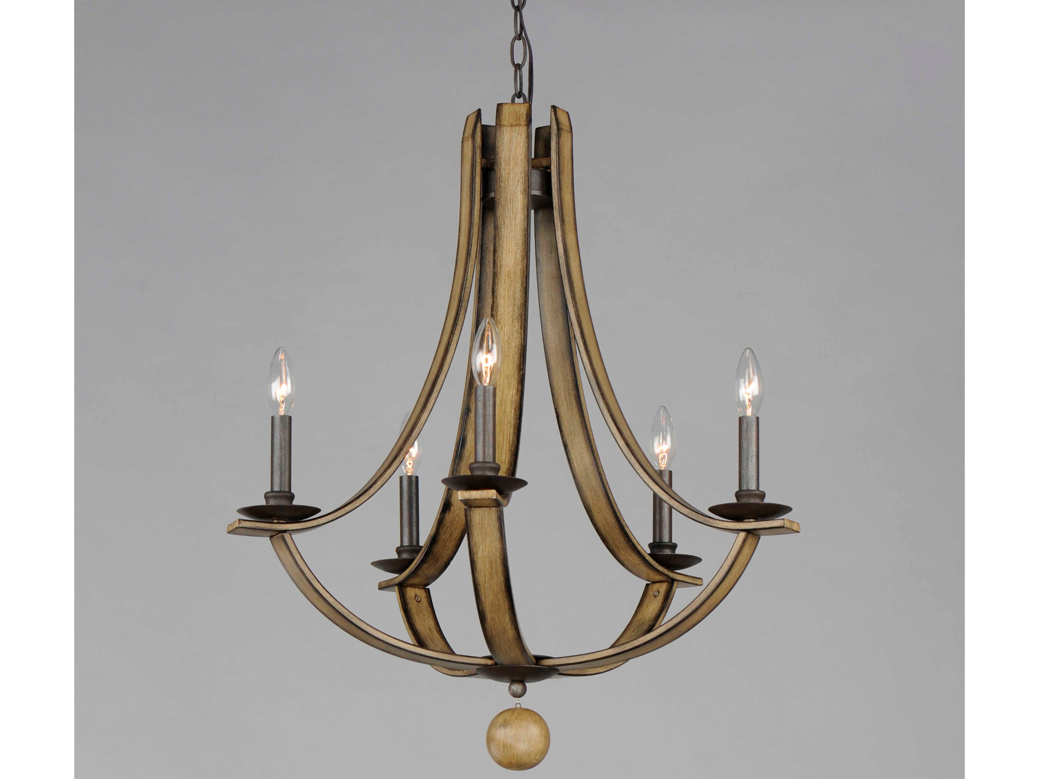 Maxim Lighting Basque 5-Light Driftwood Anthracite Brown Candelabra Chandelier