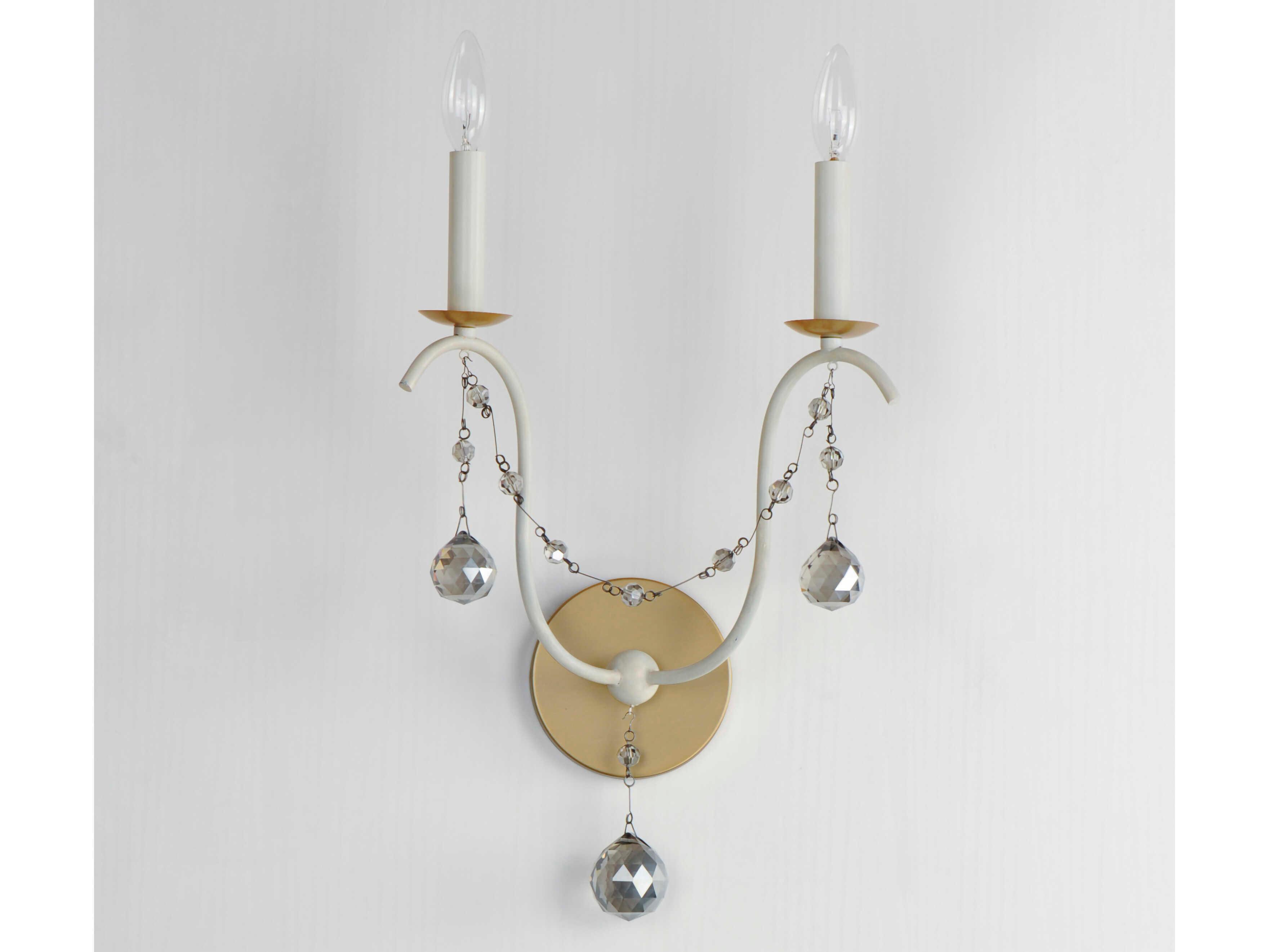 Maxim Lighting Formosa 2-Light Ecru Venetian Gold White Glass Wall Sconce