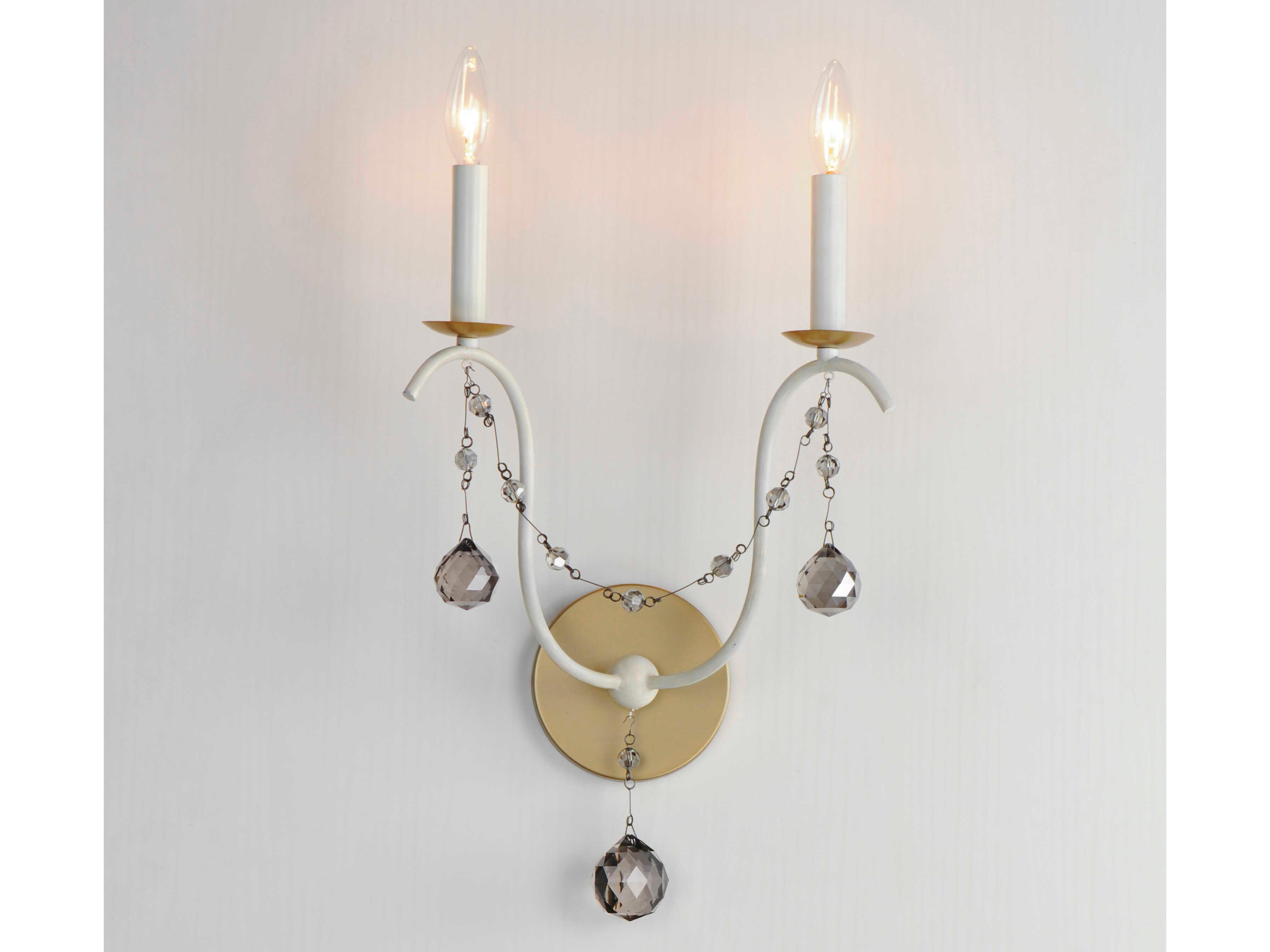 Maxim Lighting Formosa 2-Light Ecru Venetian Gold White Glass Wall Sconce