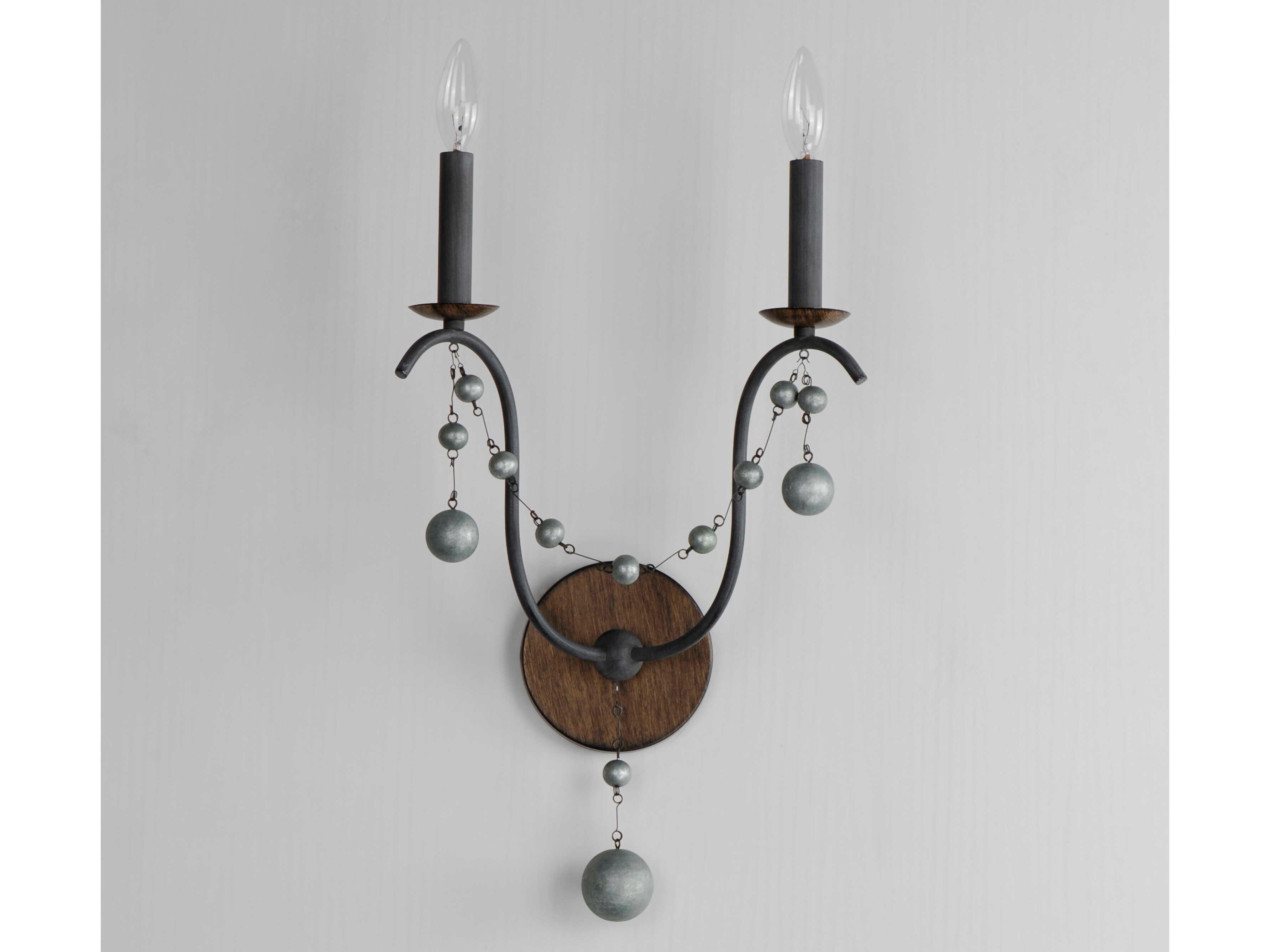 Maxim Lighting Formosa 2-Light Golden Noir Brown Wall Sconce