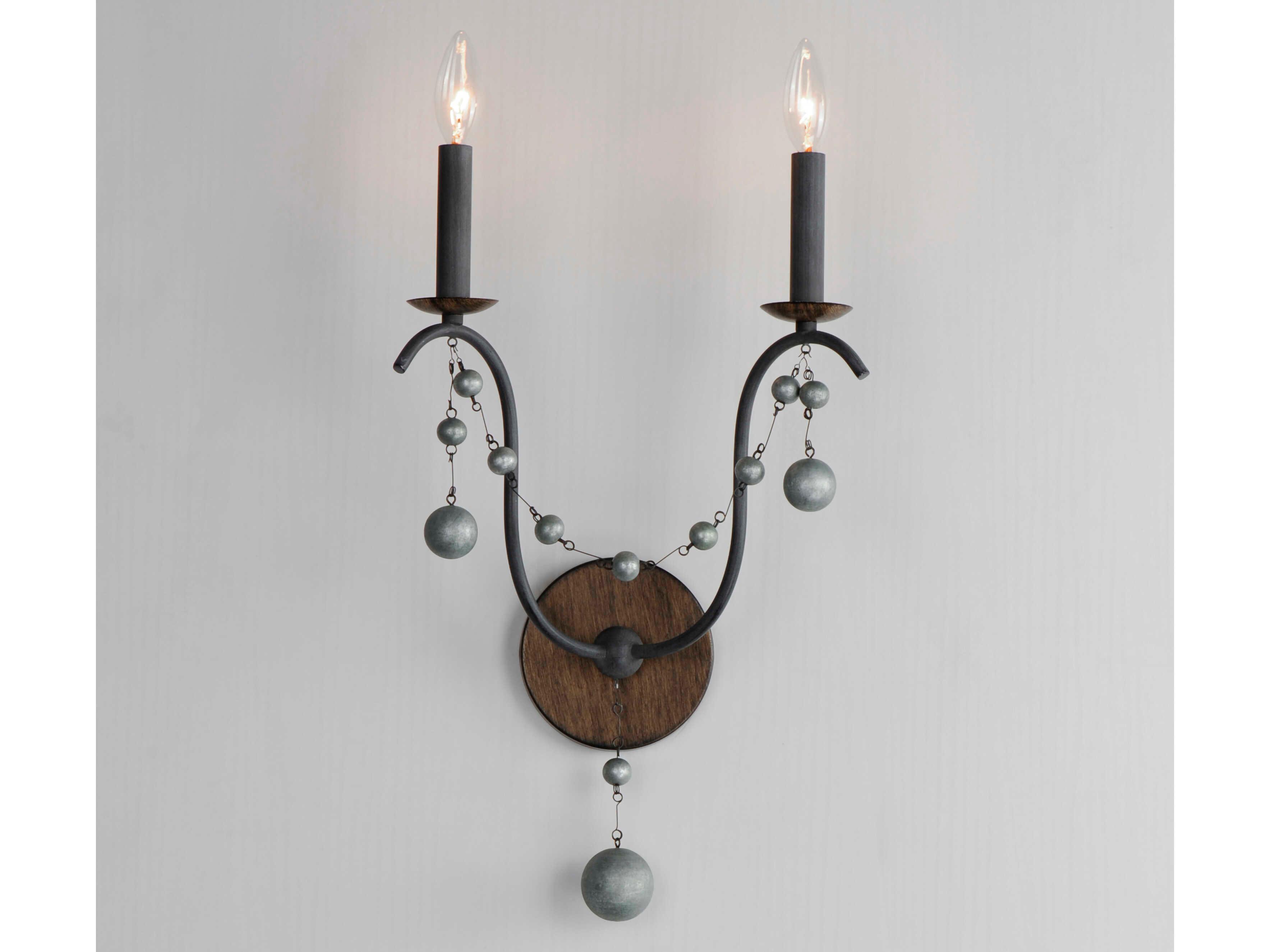 Maxim Lighting Formosa 2-Light Golden Noir Brown Wall Sconce