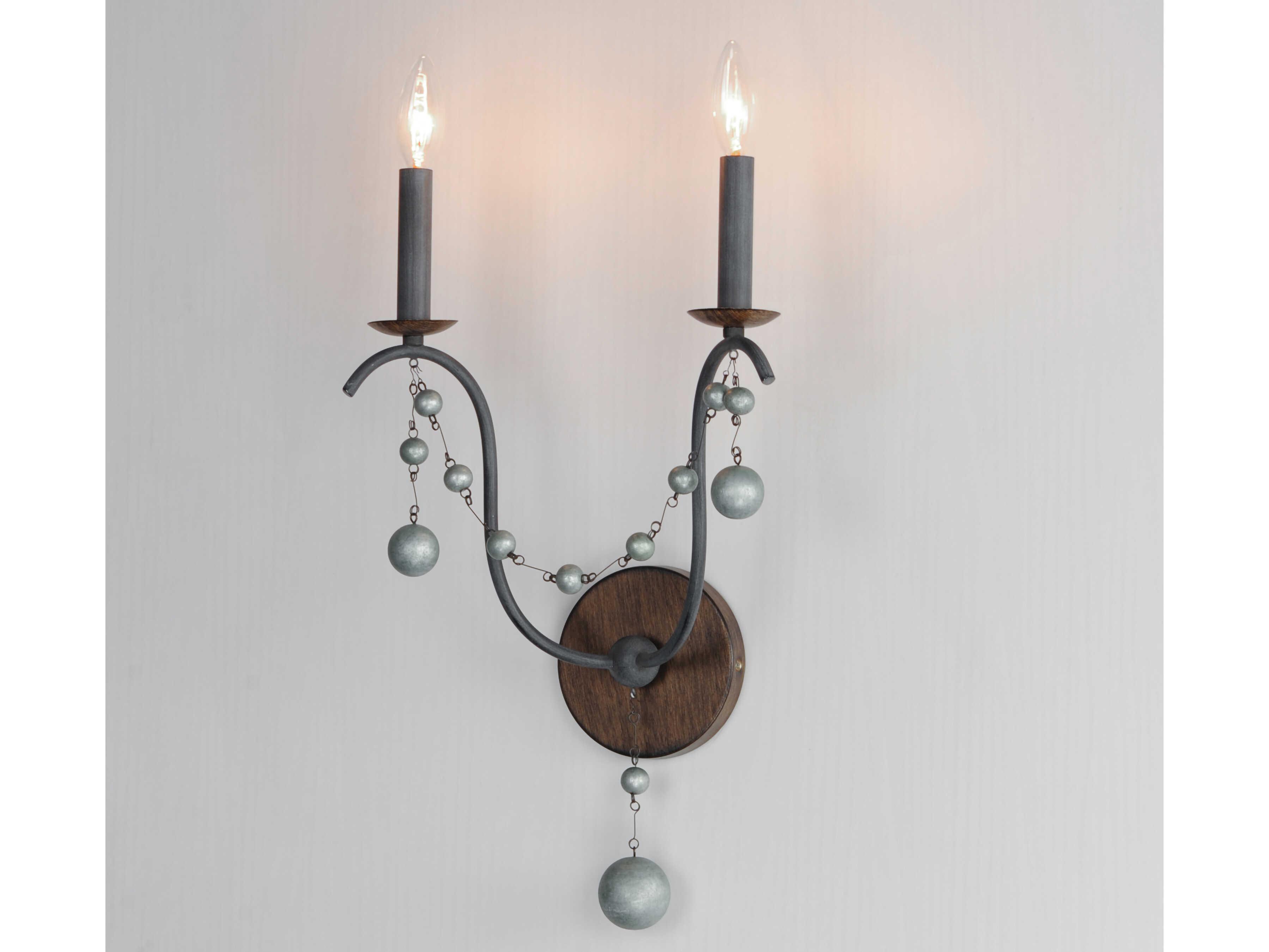 Maxim Lighting Formosa 2-Light Golden Noir Brown Wall Sconce