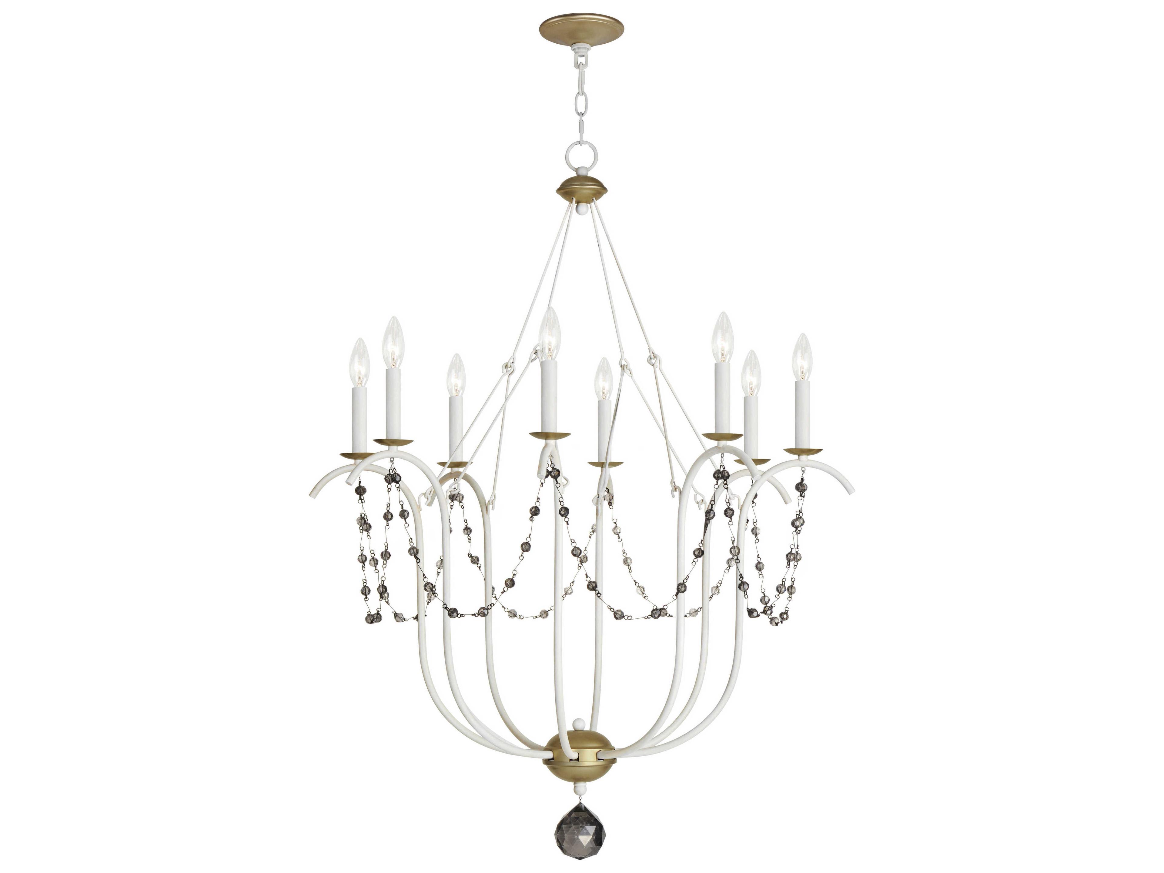 Maxim Lighting Formosa 8-Light Ecru Venetian Gold White Glass Candelabra Chandelier