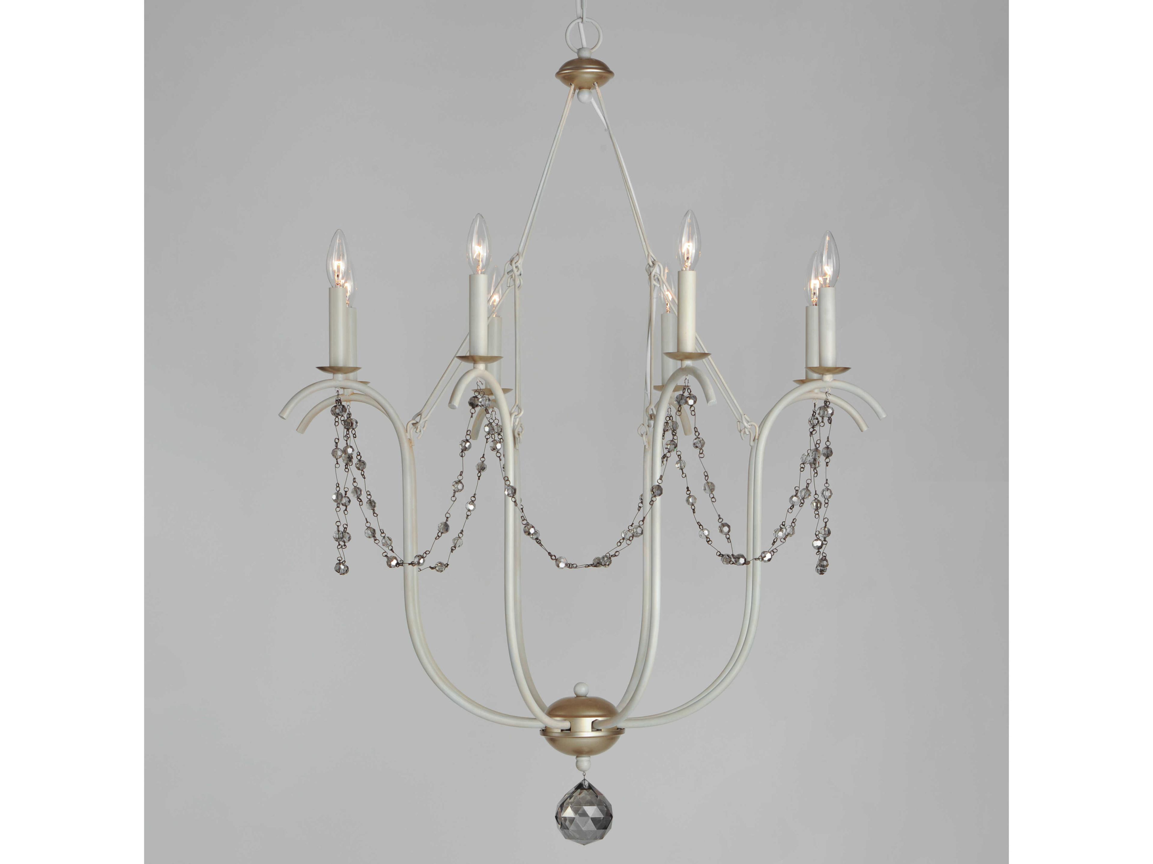 Maxim Lighting Formosa 8-Light Ecru Venetian Gold White Glass Candelabra Chandelier