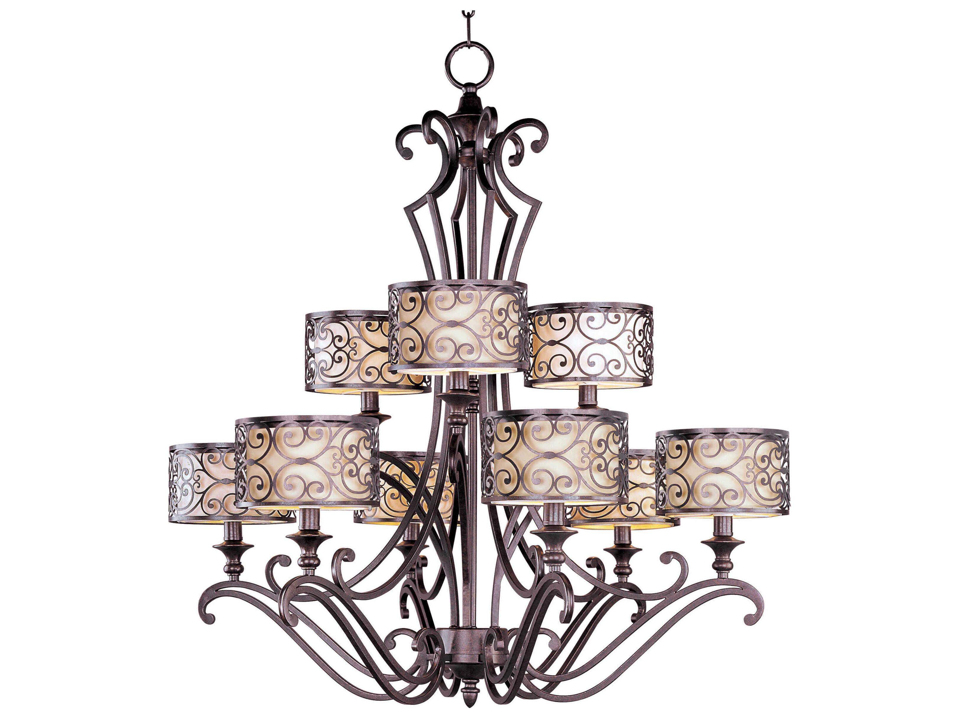 Maxim Lighting Mondrian 9-Light Umber Bronze Drum Chandelier