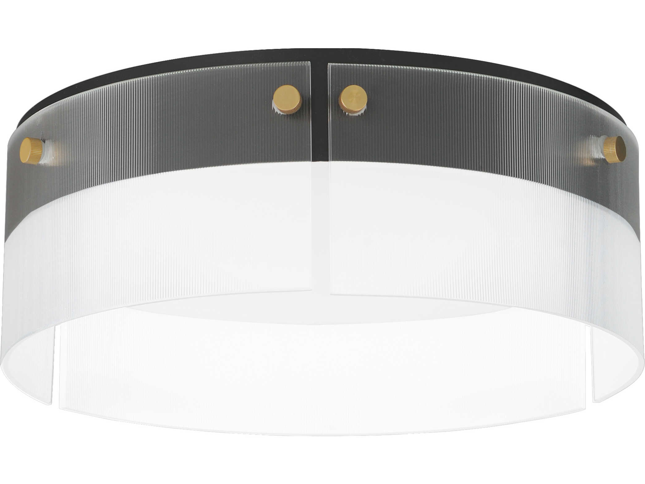 Maxim Lighting Spectre 1-Light Black Natural Aged Brass Drum Flush Mount