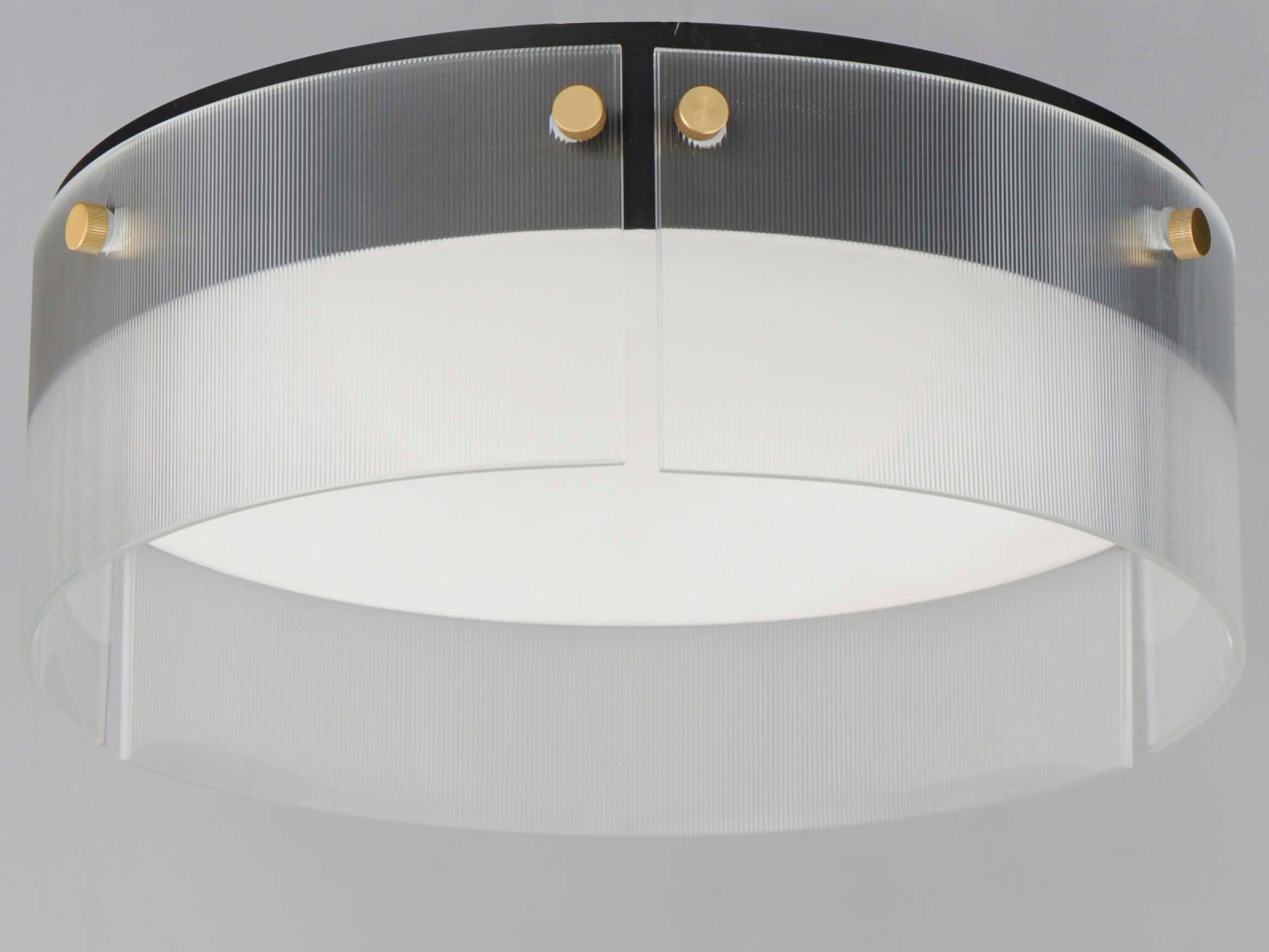 Maxim Lighting Spectre 1-Light Black Natural Aged Brass Drum Flush Mount