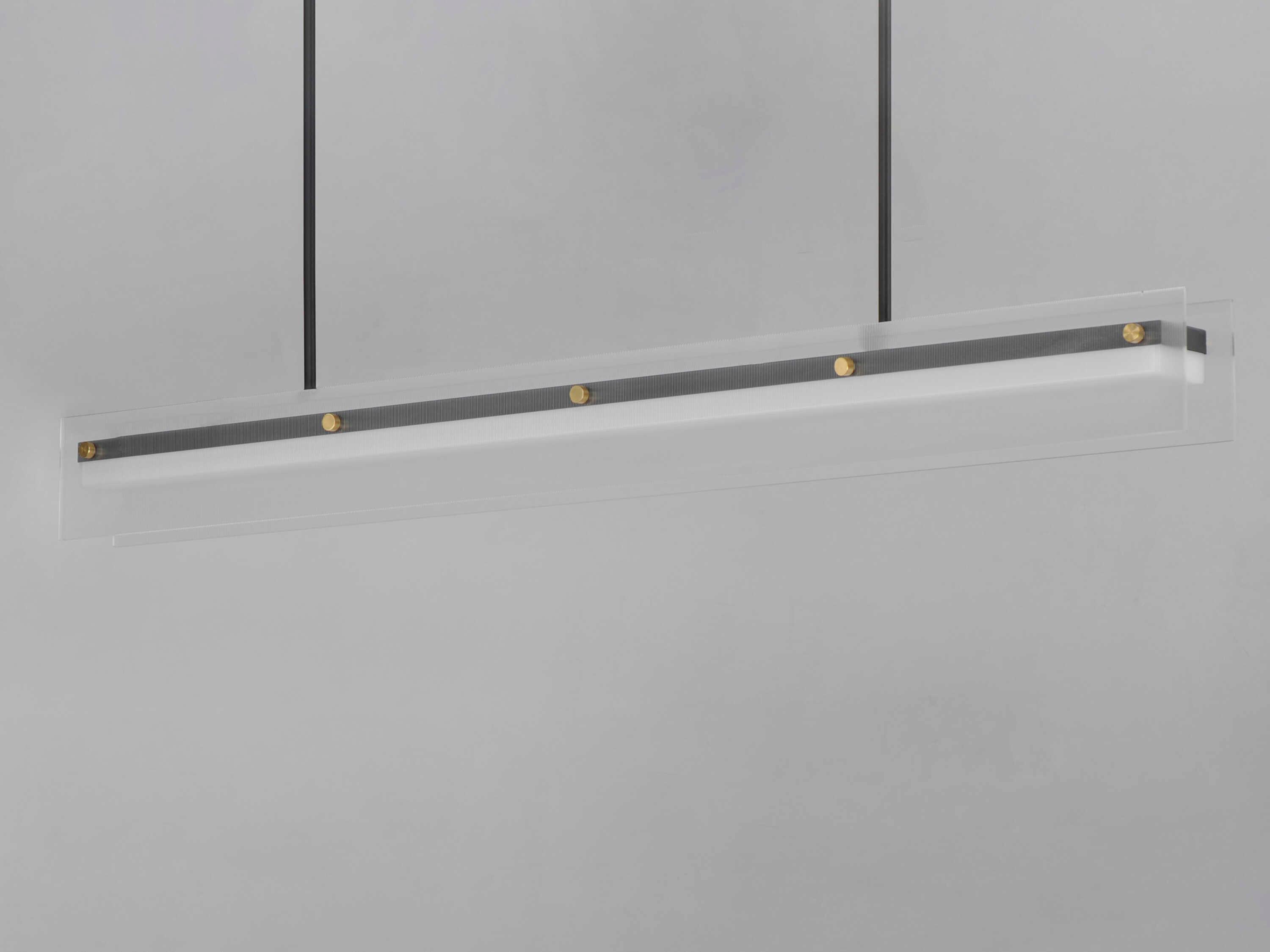 Maxim Lighting Spectre 1-Light Black Natural Aged Brass Linear Island Pendant