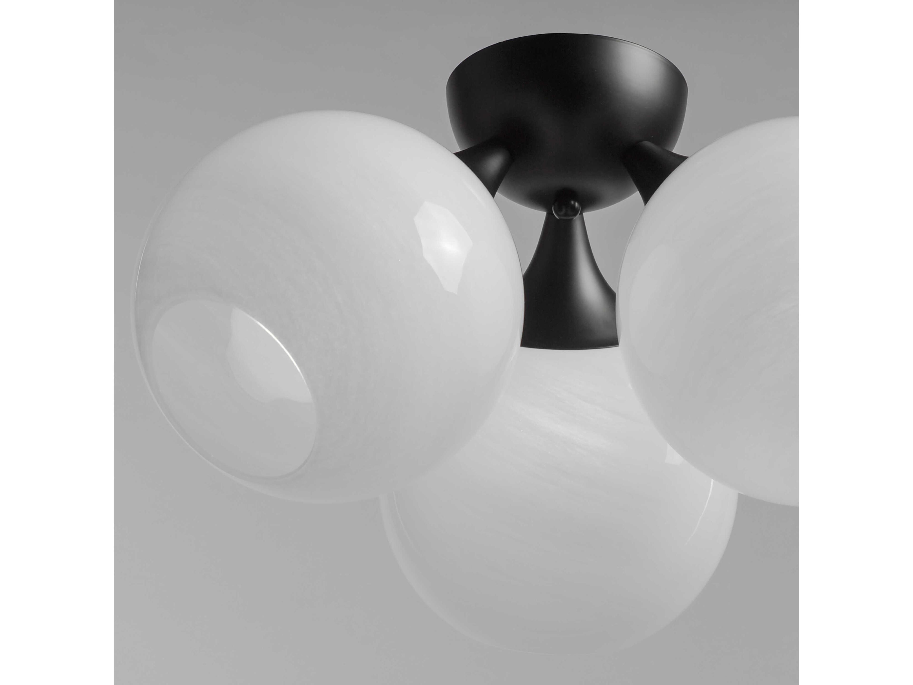 Maxim Lighting Neve 3-Light Black Globe Semi Flush Mount
