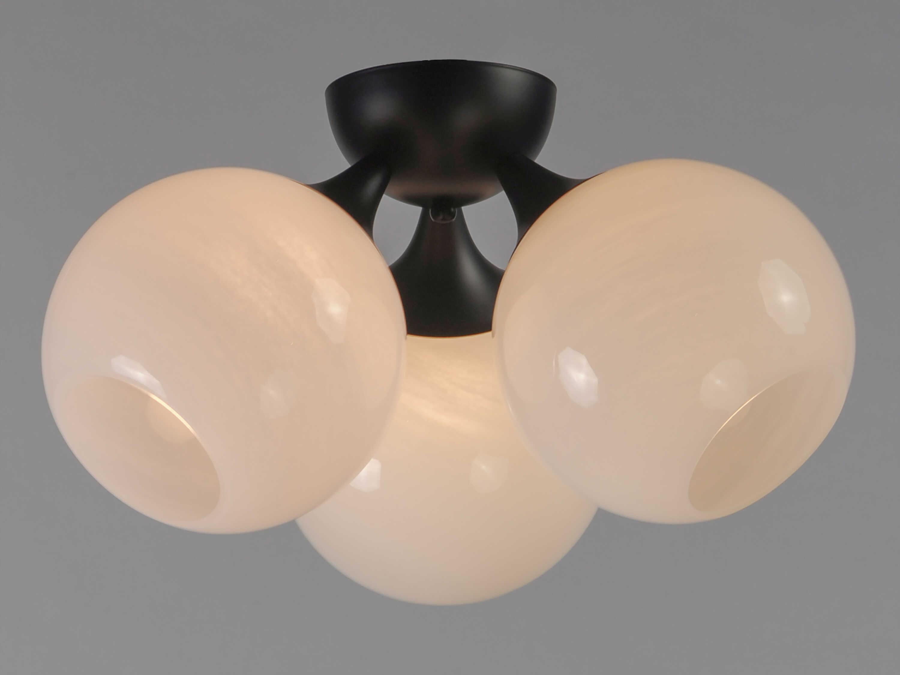 Maxim Lighting Neve 3-Light Black Globe Semi Flush Mount