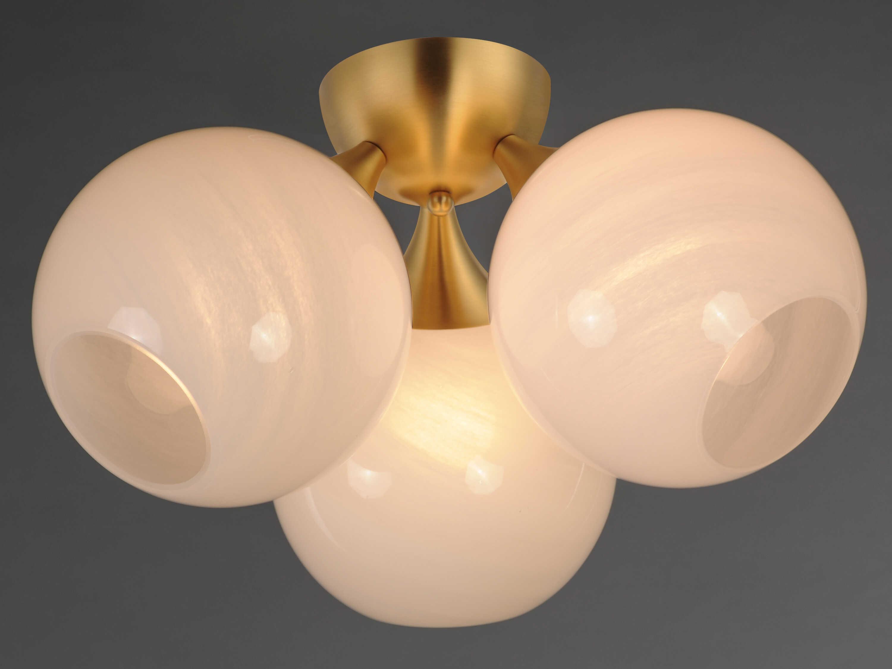 Maxim Lighting Neve 3-Light Natural Aged Brass Globe Semi Flush Mount