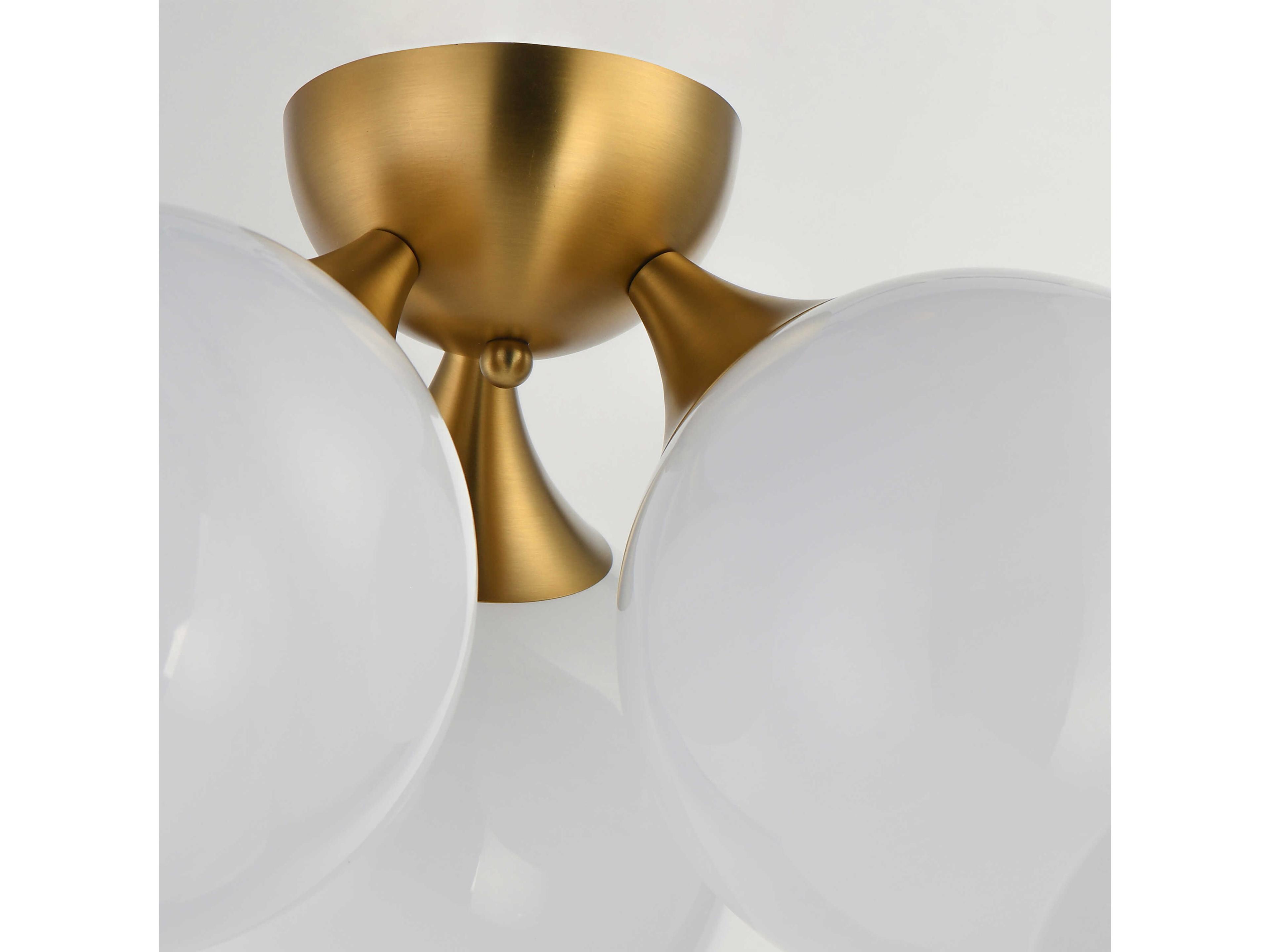 Maxim Lighting Neve 3-Light Natural Aged Brass Globe Semi Flush Mount