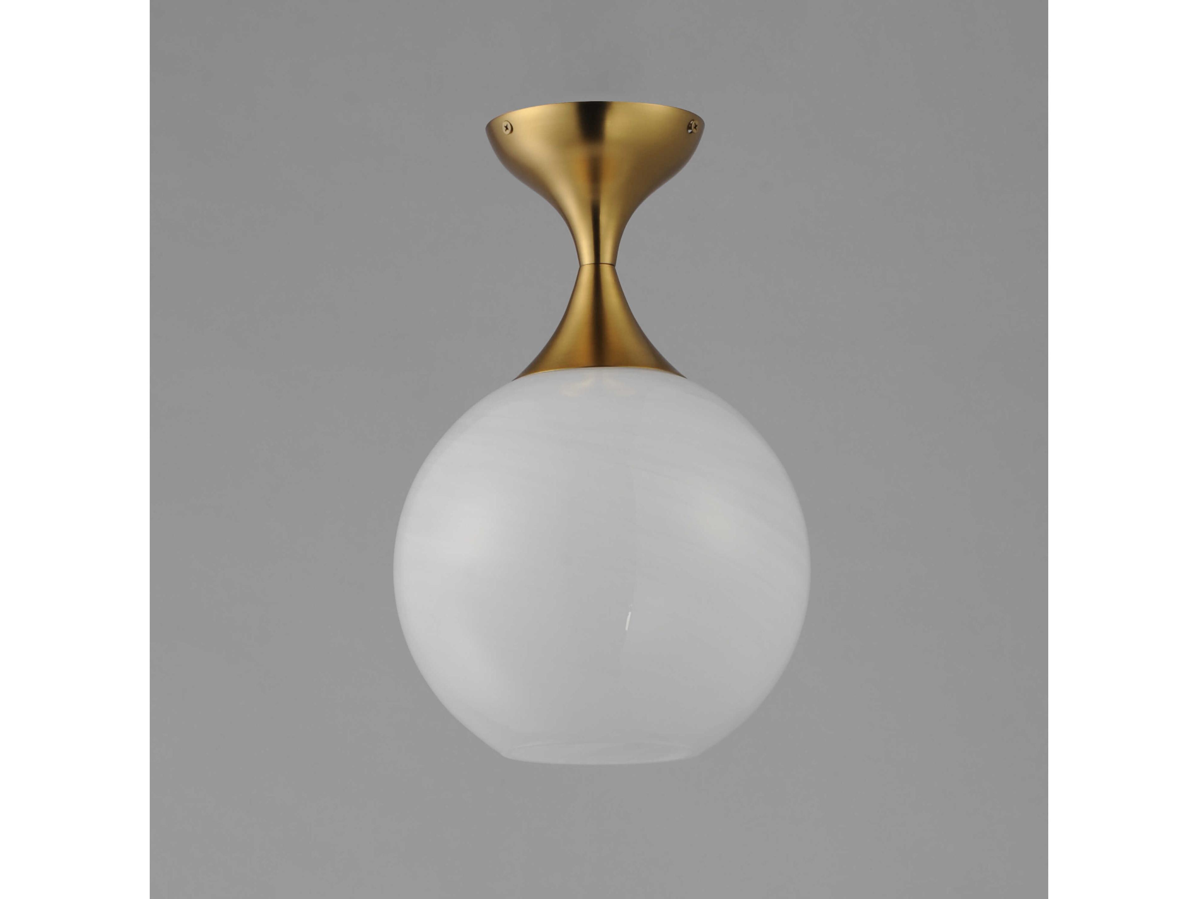 Maxim Lighting Neve 1-Light Natural Aged Brass Globe Flush Mount