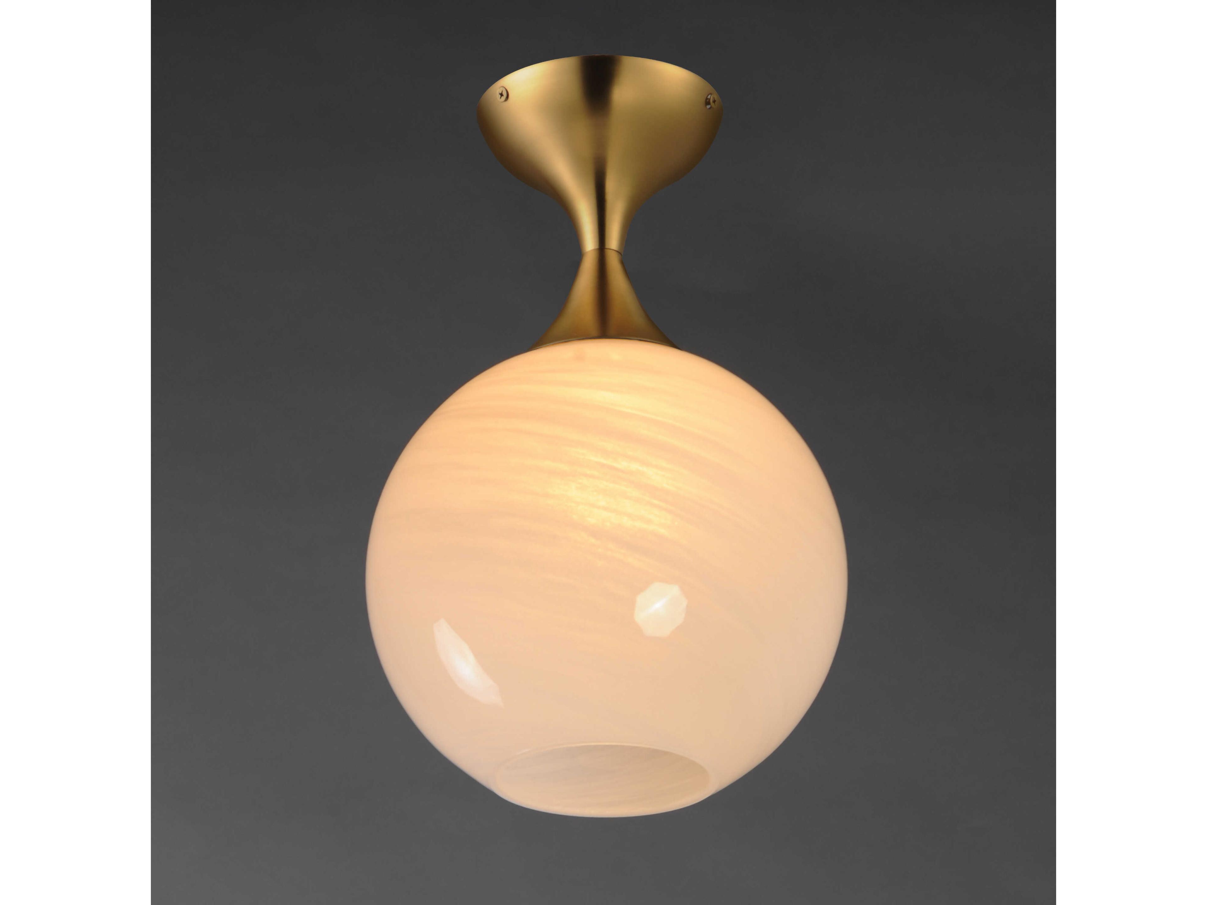 Maxim Lighting Neve 1-Light Natural Aged Brass Globe Flush Mount