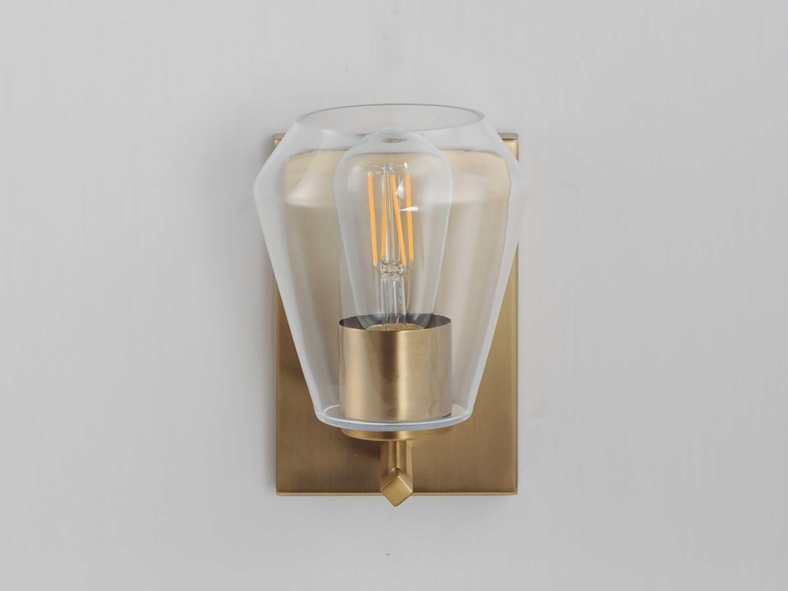 Maxim Lighting Geode 1-Light Natural Aged Brass Wall Sconce