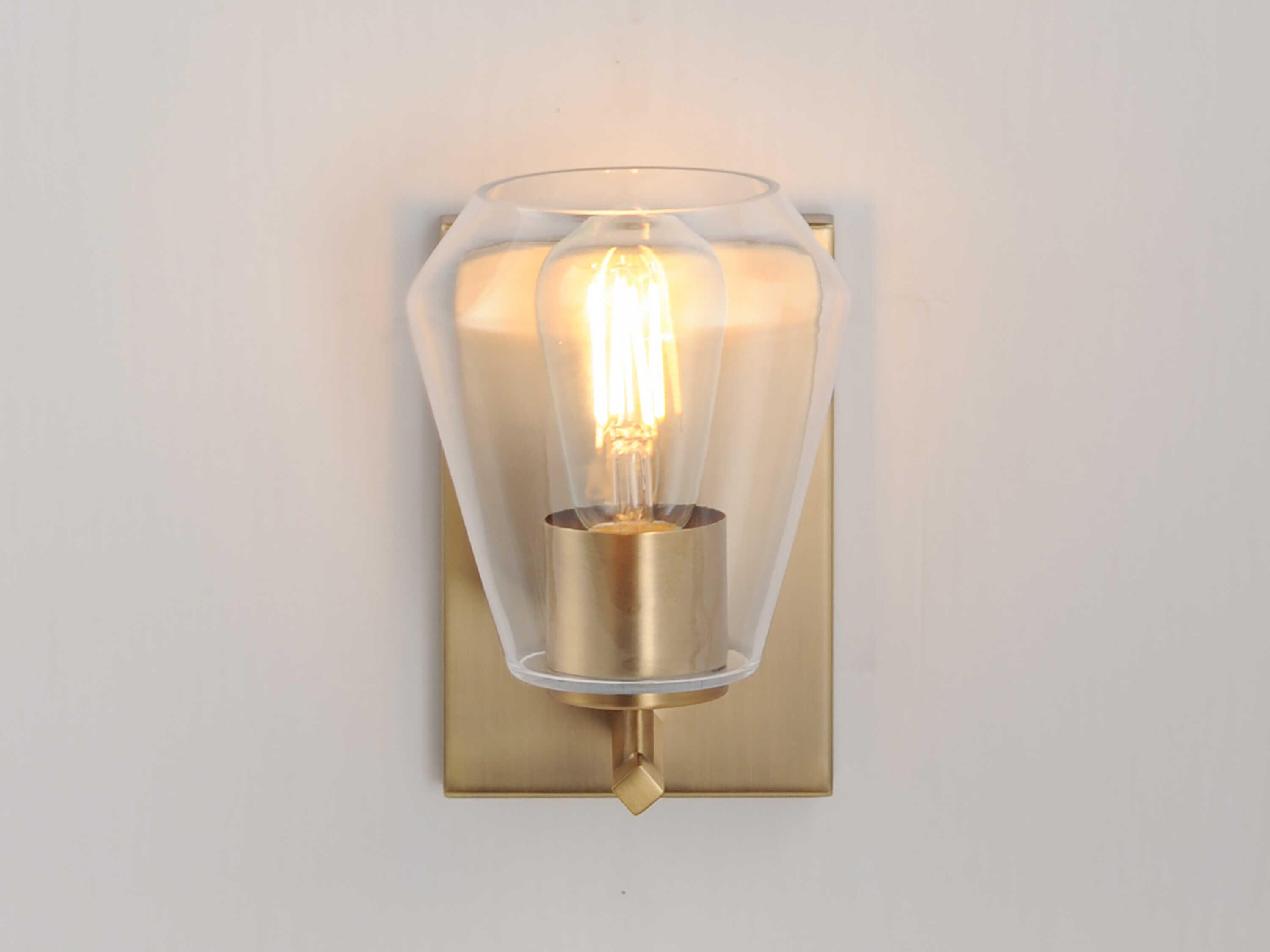 Maxim Lighting Geode 1-Light Natural Aged Brass Wall Sconce