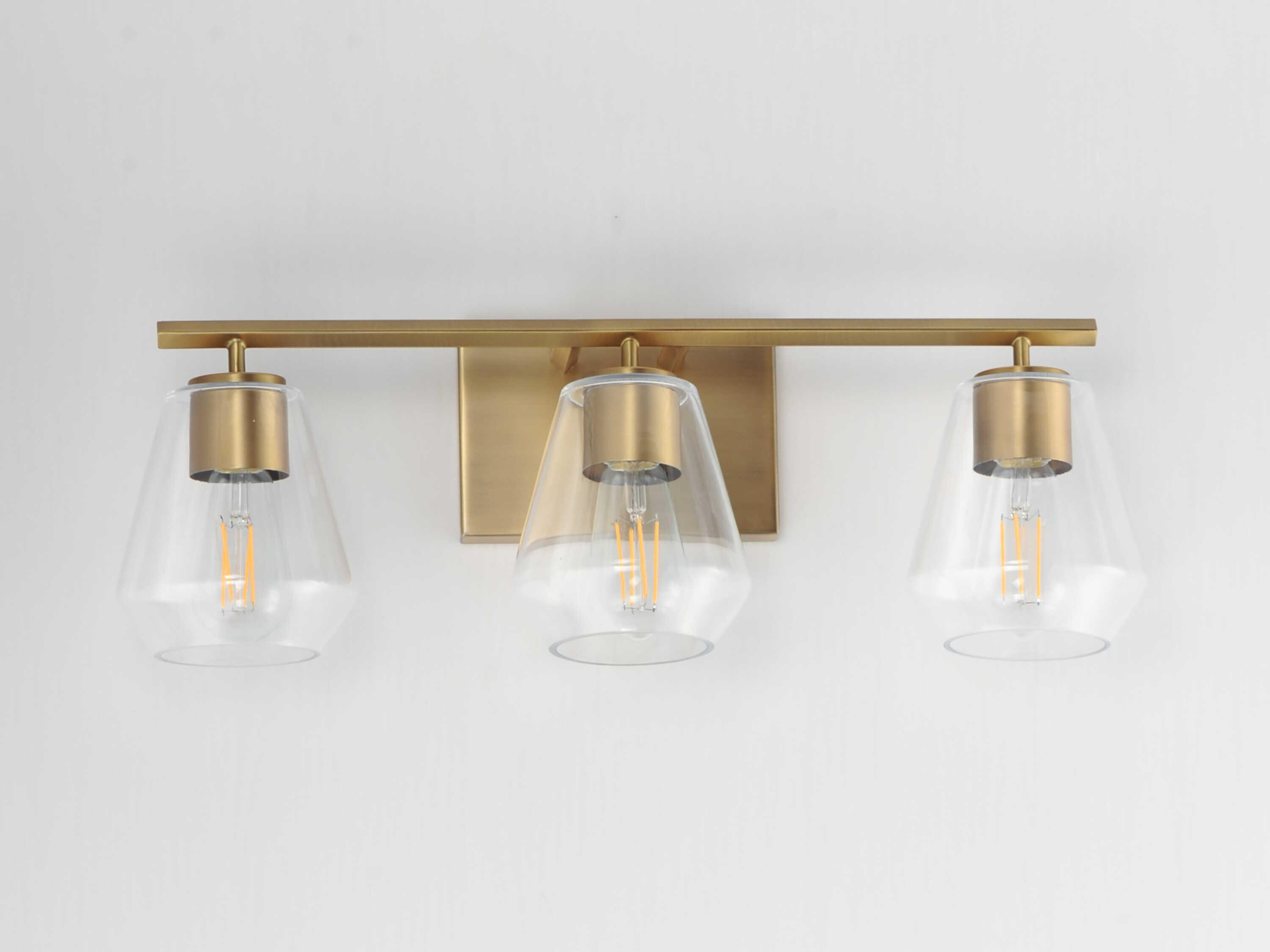 Maxim Lighting Geode 3-Light Natural Aged Brass Vanity Light