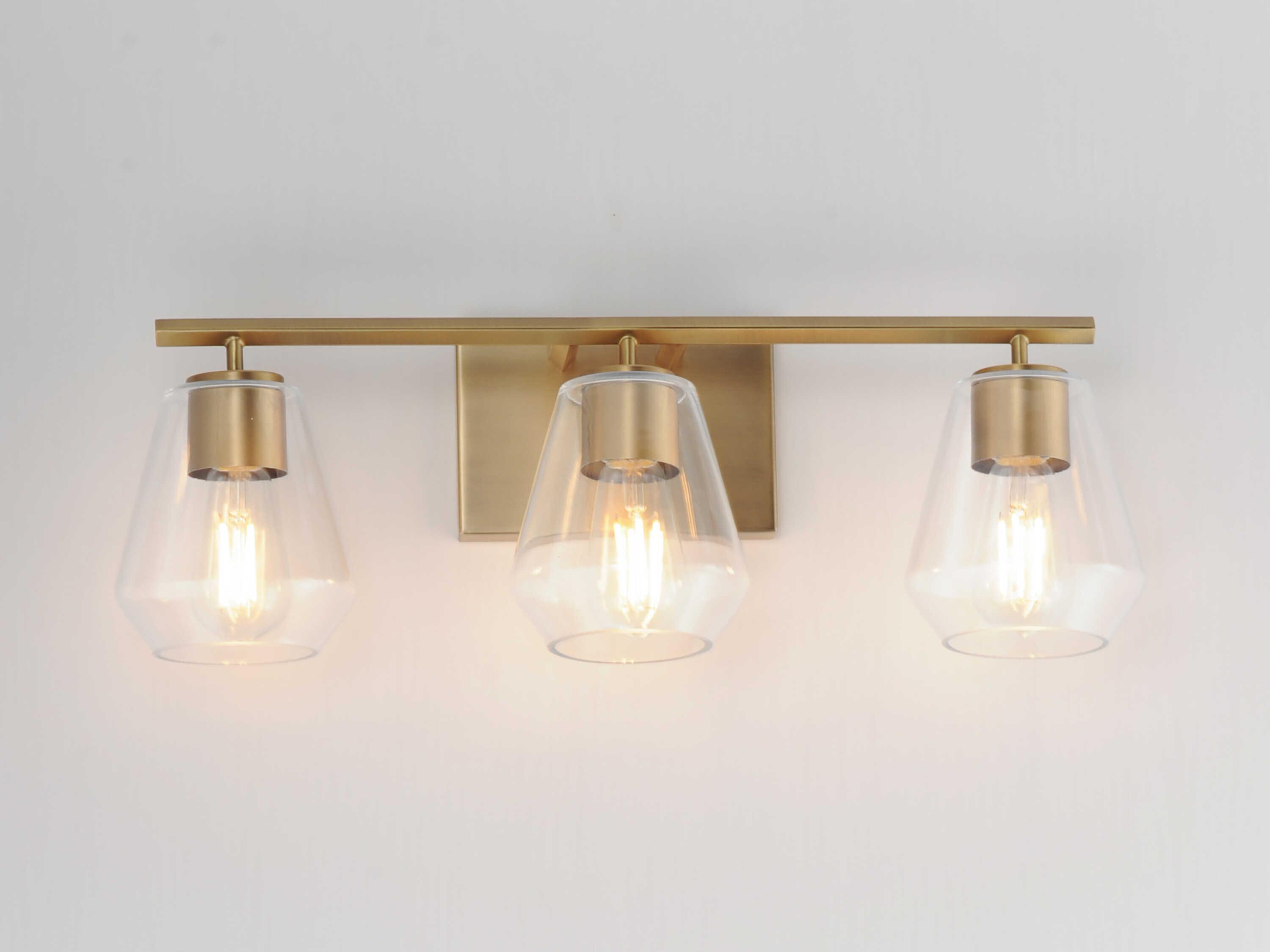 Maxim Lighting Geode 3-Light Natural Aged Brass Vanity Light